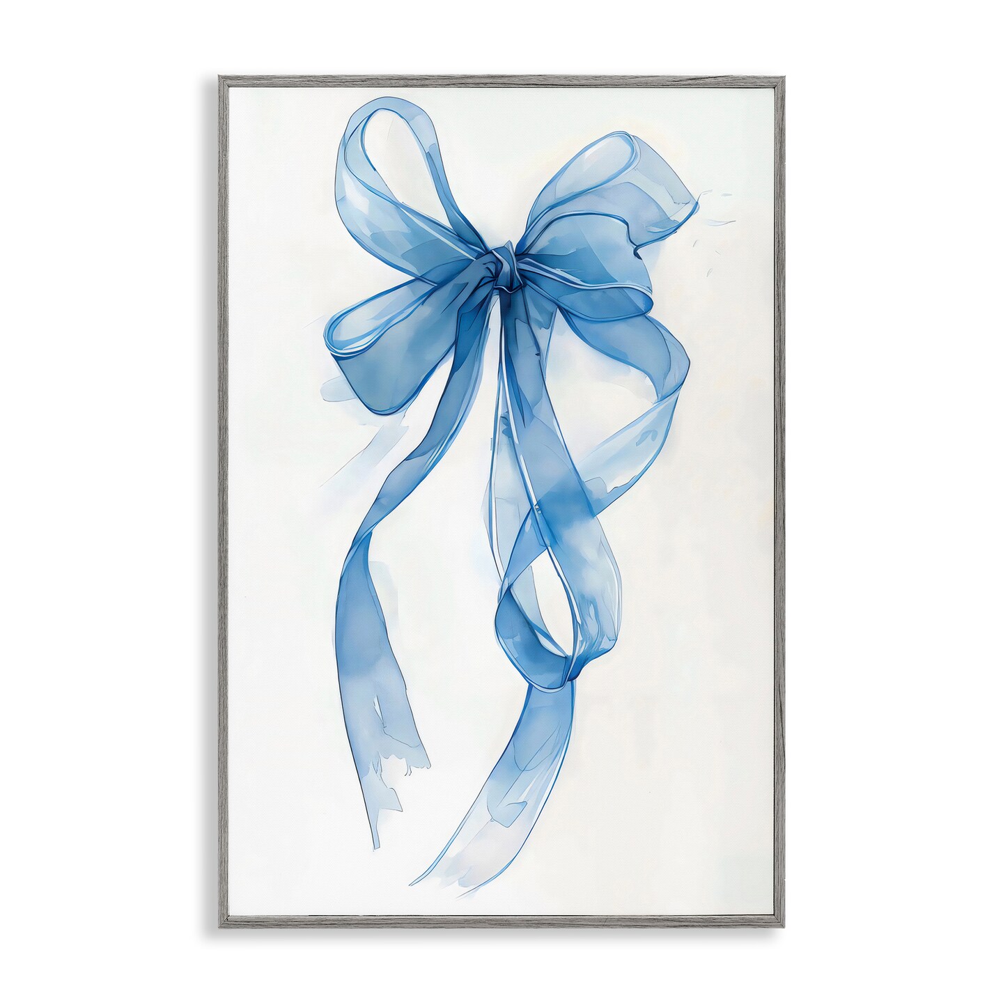Stupell Industries Wispy Blue Bow Watercolor Framed Giclee, design by LSR Design Studio