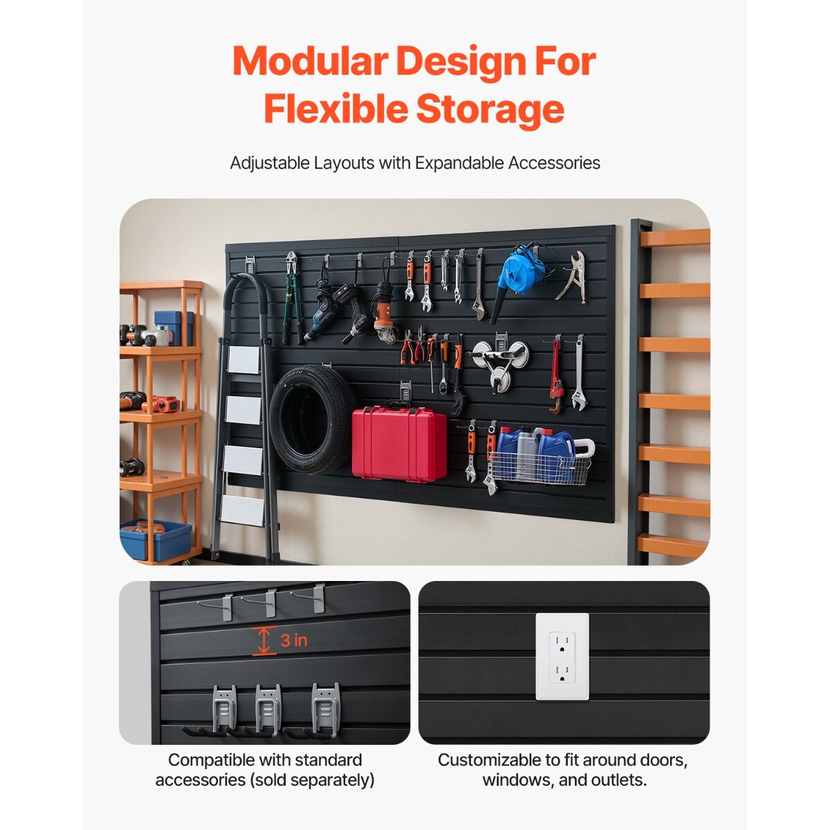 PVC Slat Wall Panel Modular Design Easy Install Adjustable Storage and Display Panel