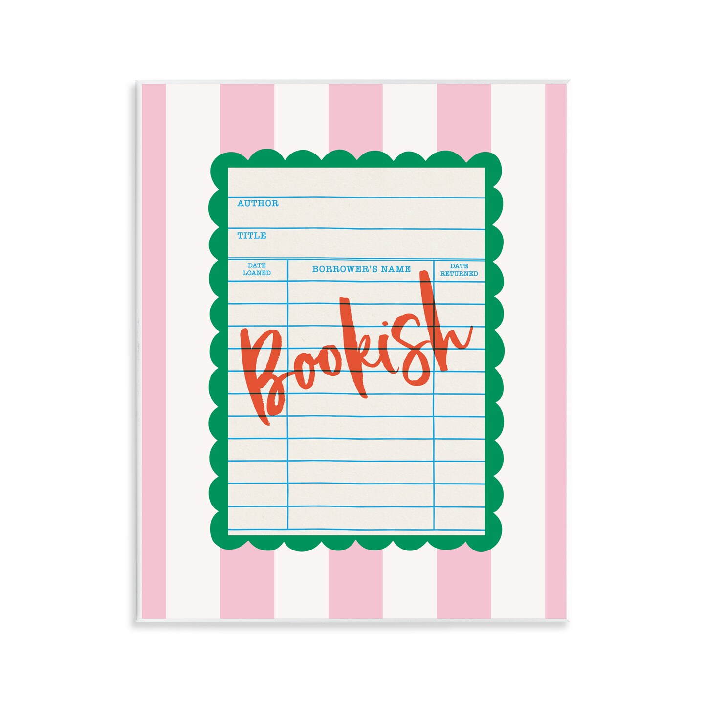 Stupell Industries Bookish Reader Library Card Wall Plaque, design by Nadia Hassan