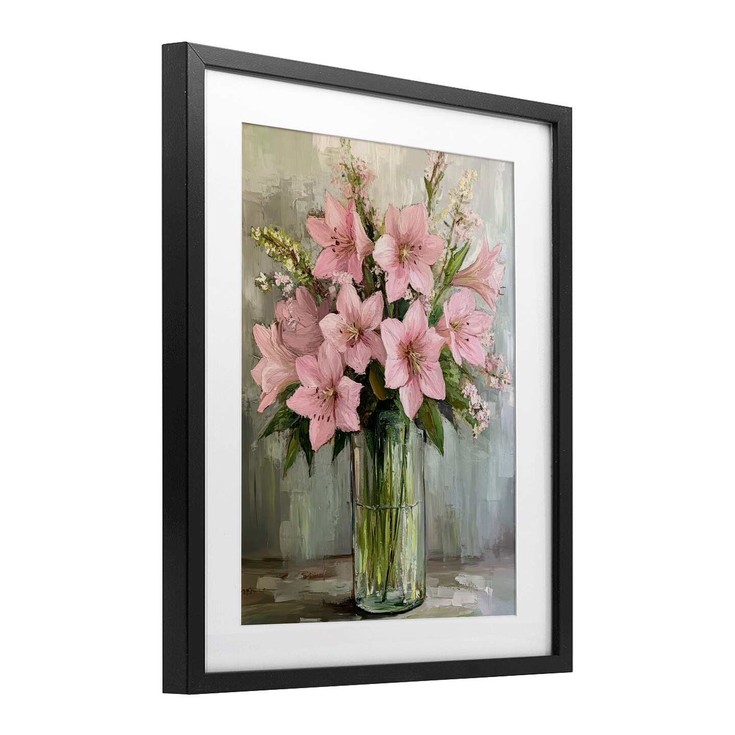 Stupell Industries Pink Lily Floral Display Framed Print Under Glass, design by Petal Prints Design