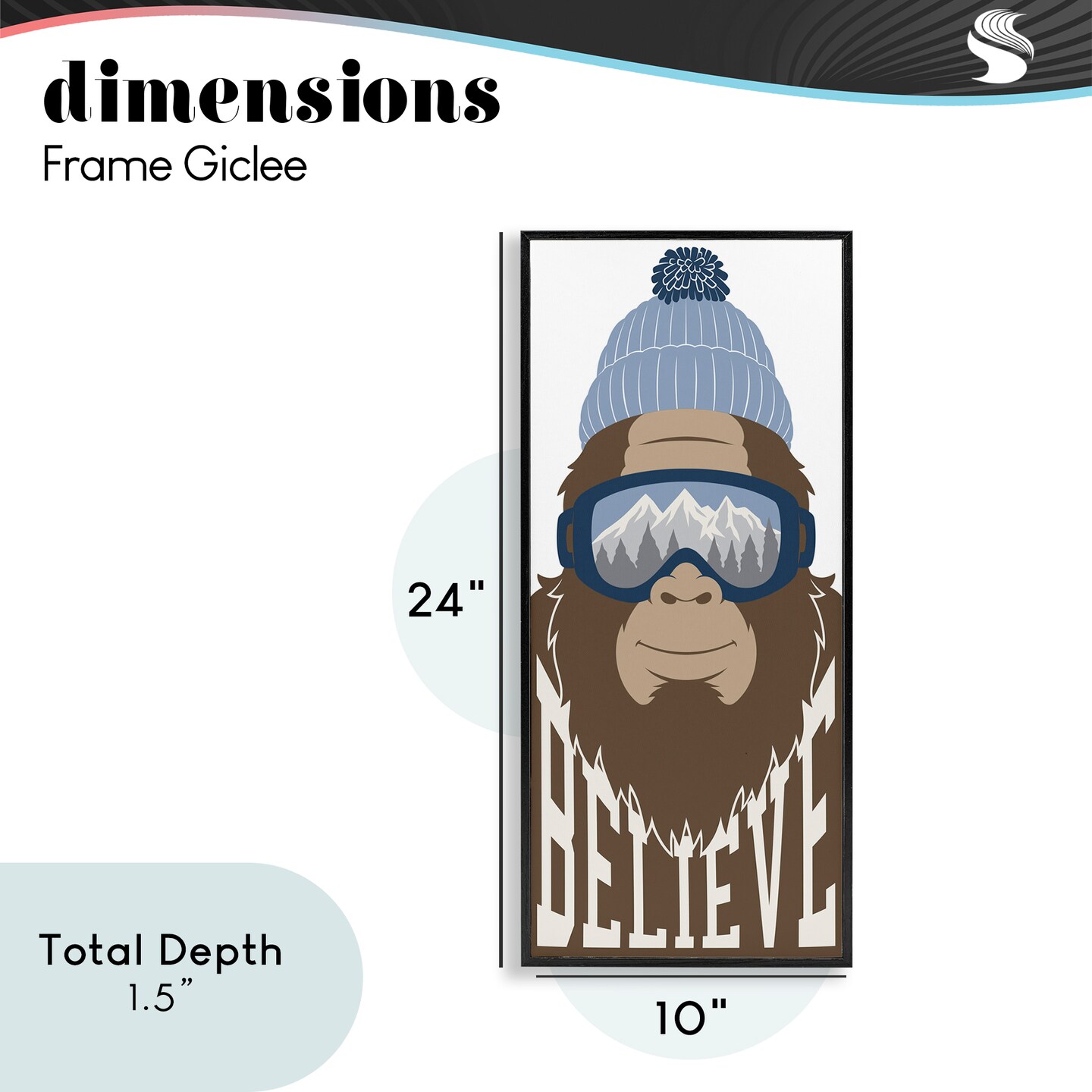 Stupell Industries Believe Winter Bigfoot Framed Giclee, design by Marcus Prime