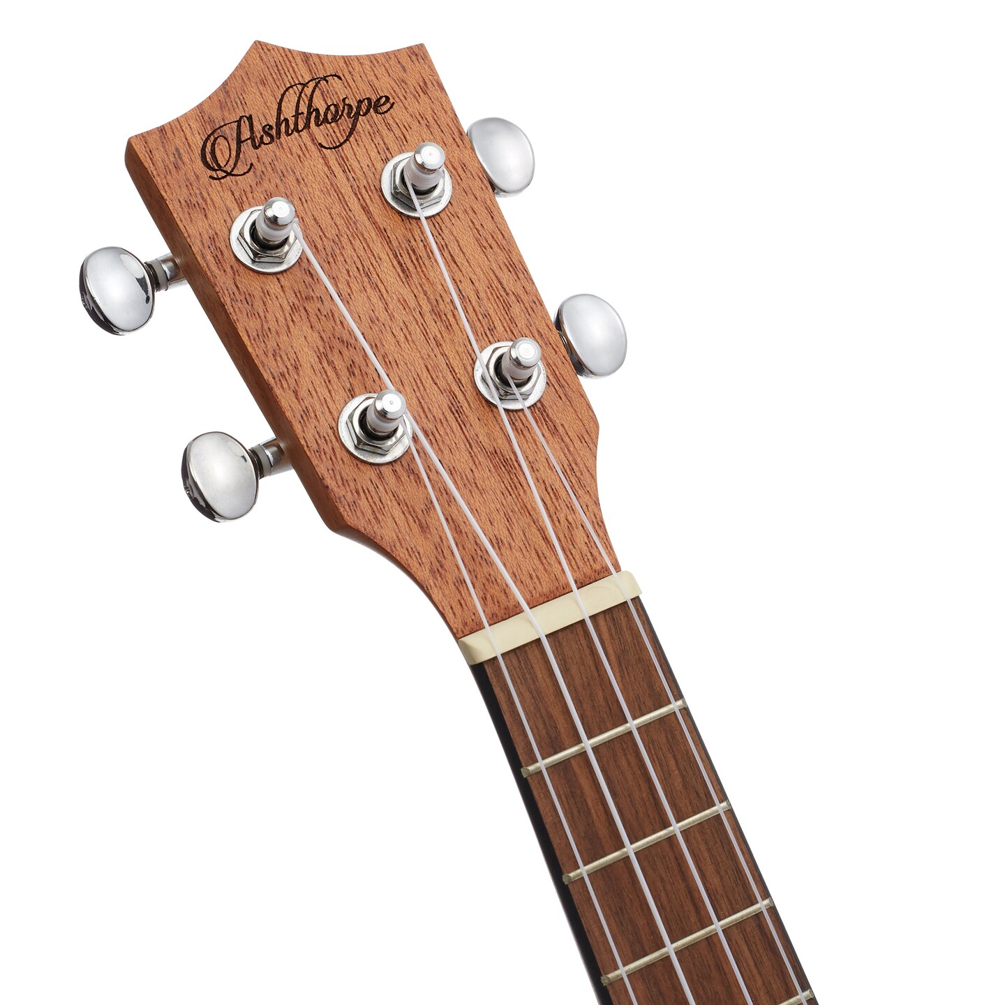 Ashthorpe Soprano Ukulele, Solid Mahogany with Satin Finish - 21-Inch Professional Uke with Aquila Nylgut Strings, Padded Gig Bag, and Strap