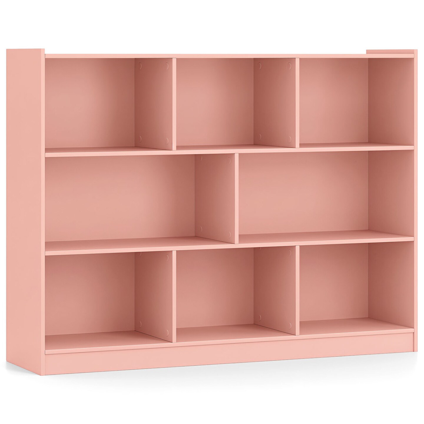 3-Tier Bookcase with 8 Open Storage Cubes, Freestanding Bookshelf