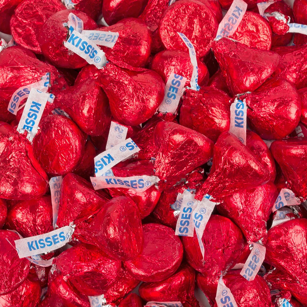 Red Hershey's Kisses Candy Milk Chocolates, Color: Red, Size: 90