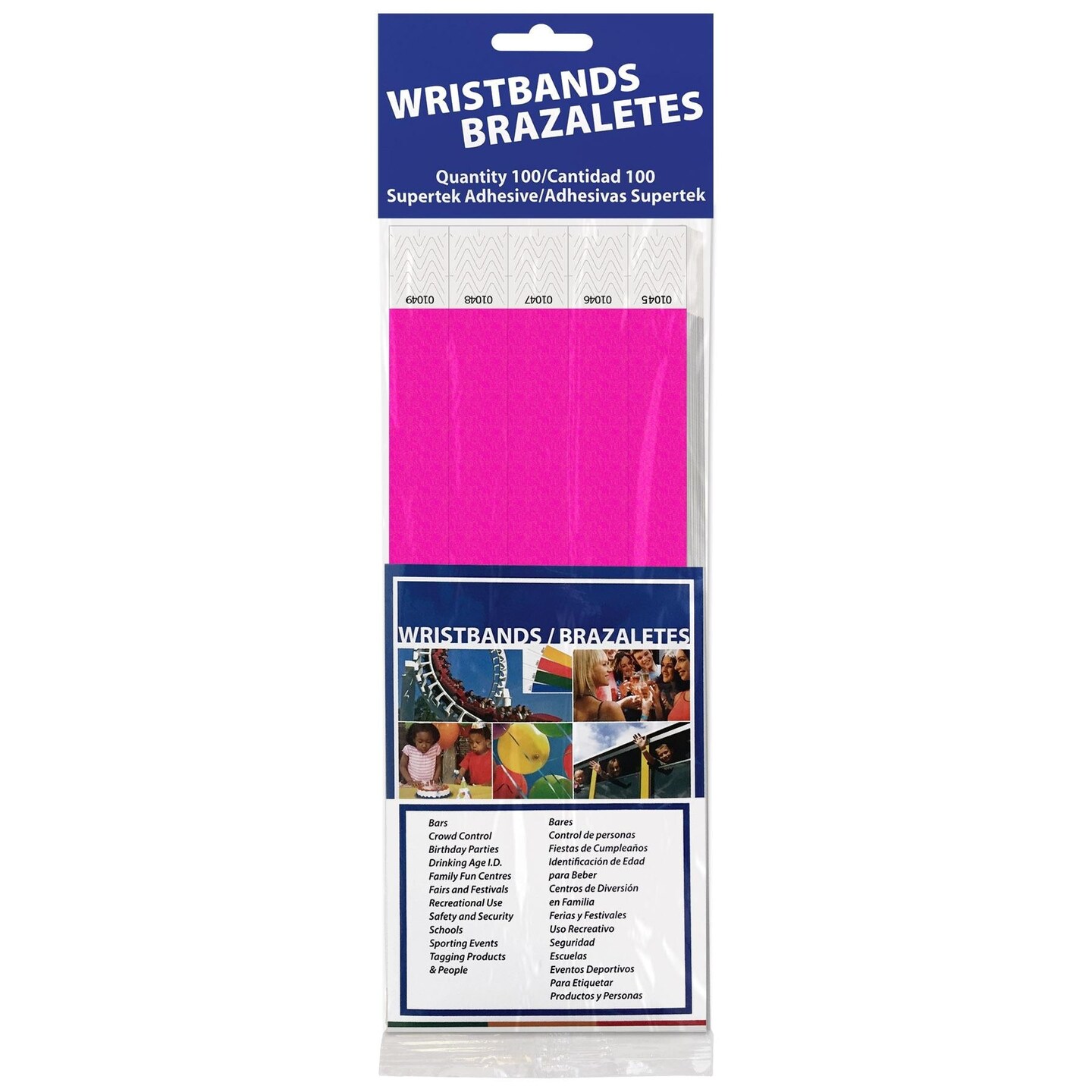 600 Pack Beistle Solid Color Neon Pink Party Wristbands