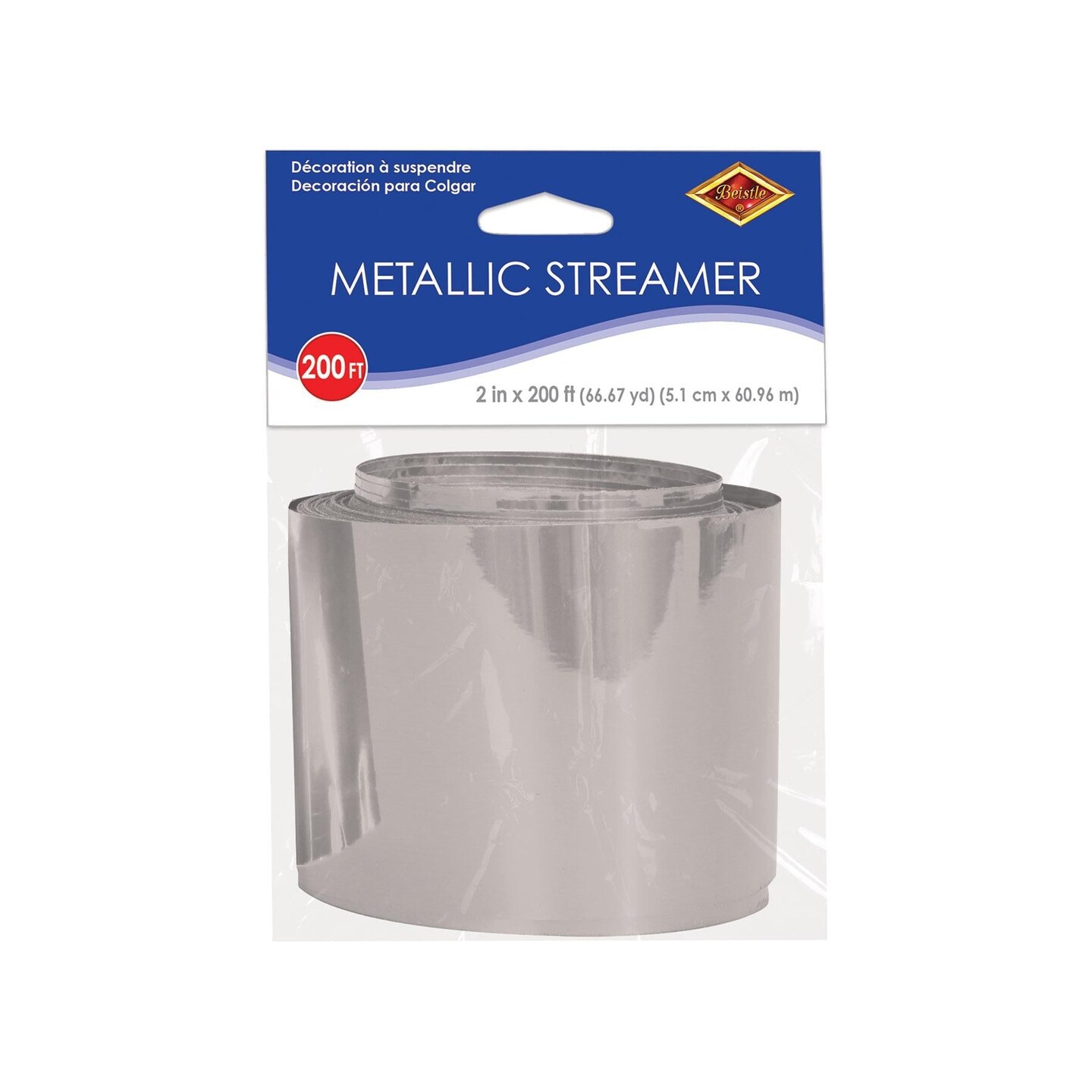 12 Pack Bulk Party Gleam 'N Streamer Metallized Streamer - silver