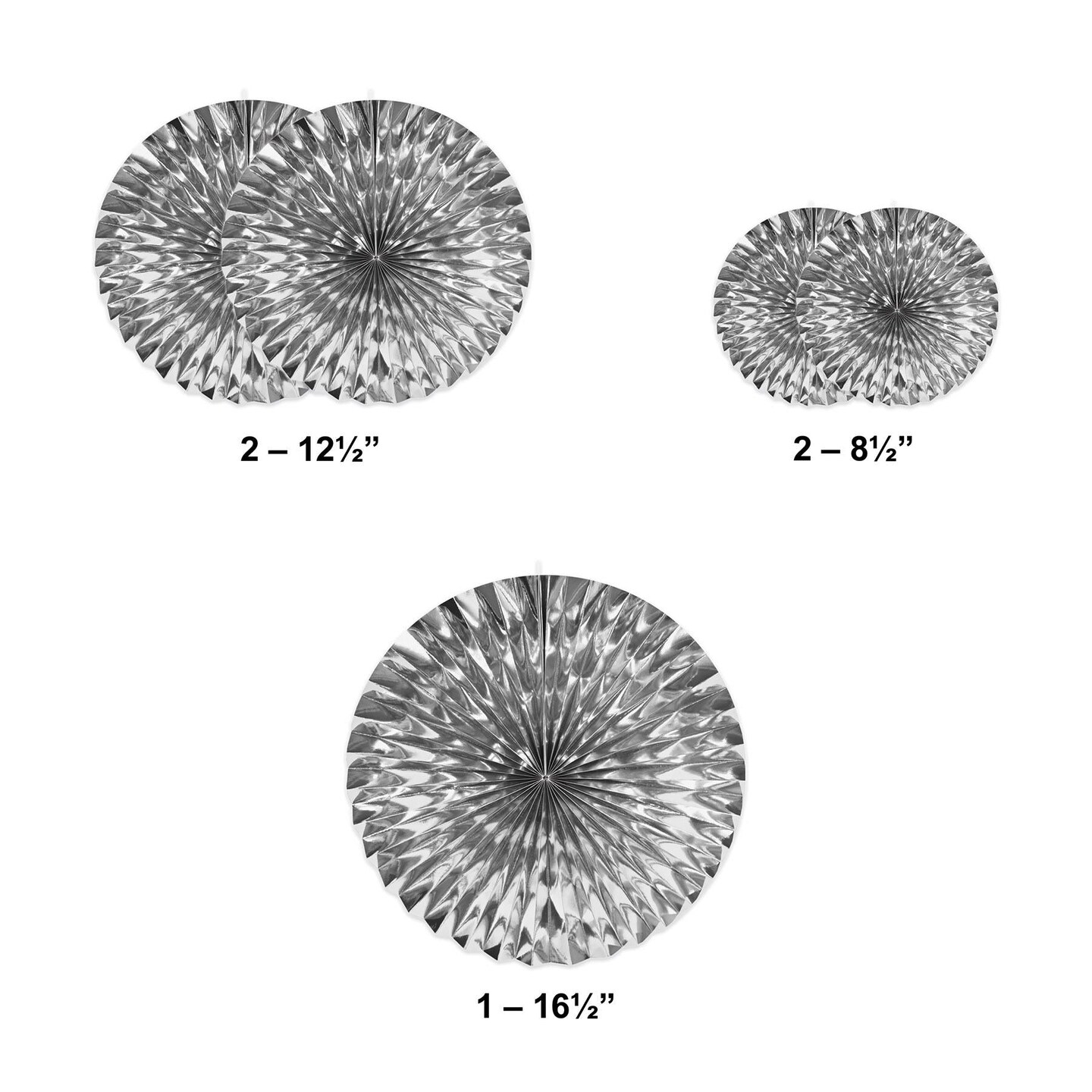 30 Pack Beistle Metallic Party Fans - Silver