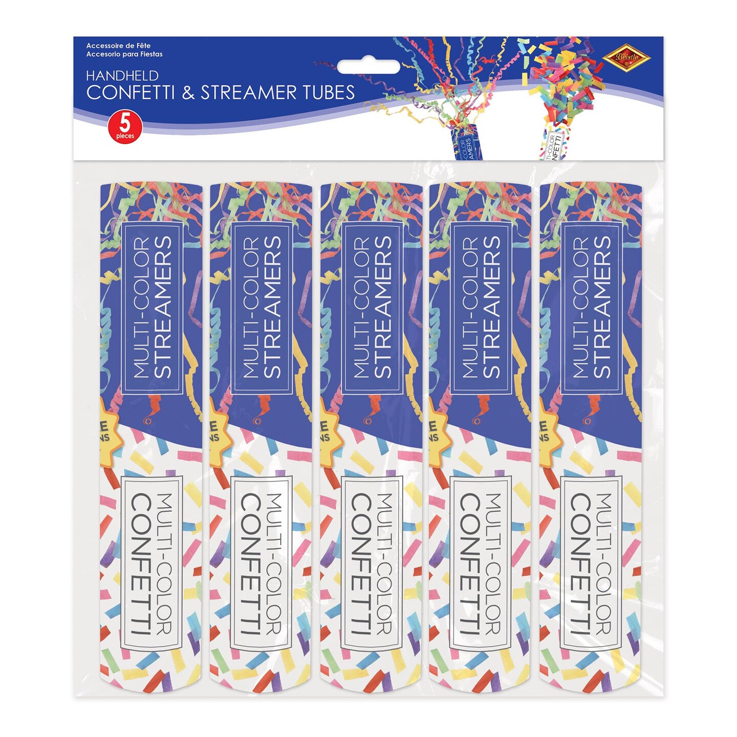 6 Pack Beistle Handheld Party Confetti &#x26; Streamer Tubes