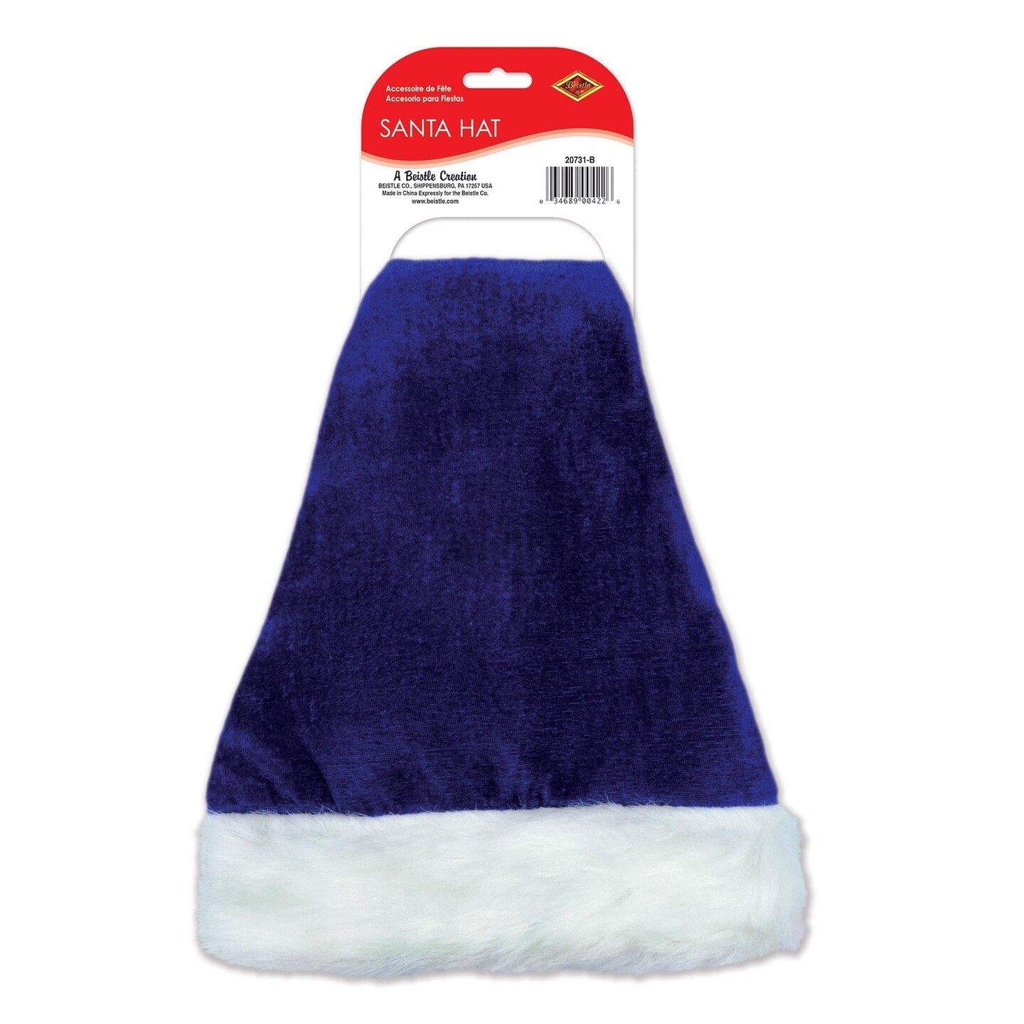 12 Pack Beistle Christmas Santa Hat - blue