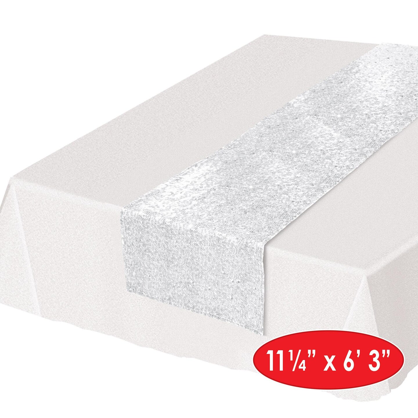 12 Pack Beistle Sequined White Party Table Runner