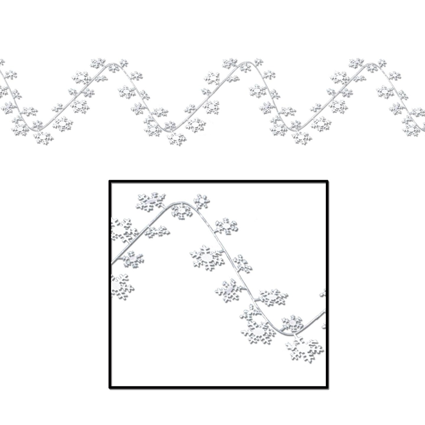 12 Pack Beistle Christmas Gleam &#x27;N Flex Snowflake Garland
