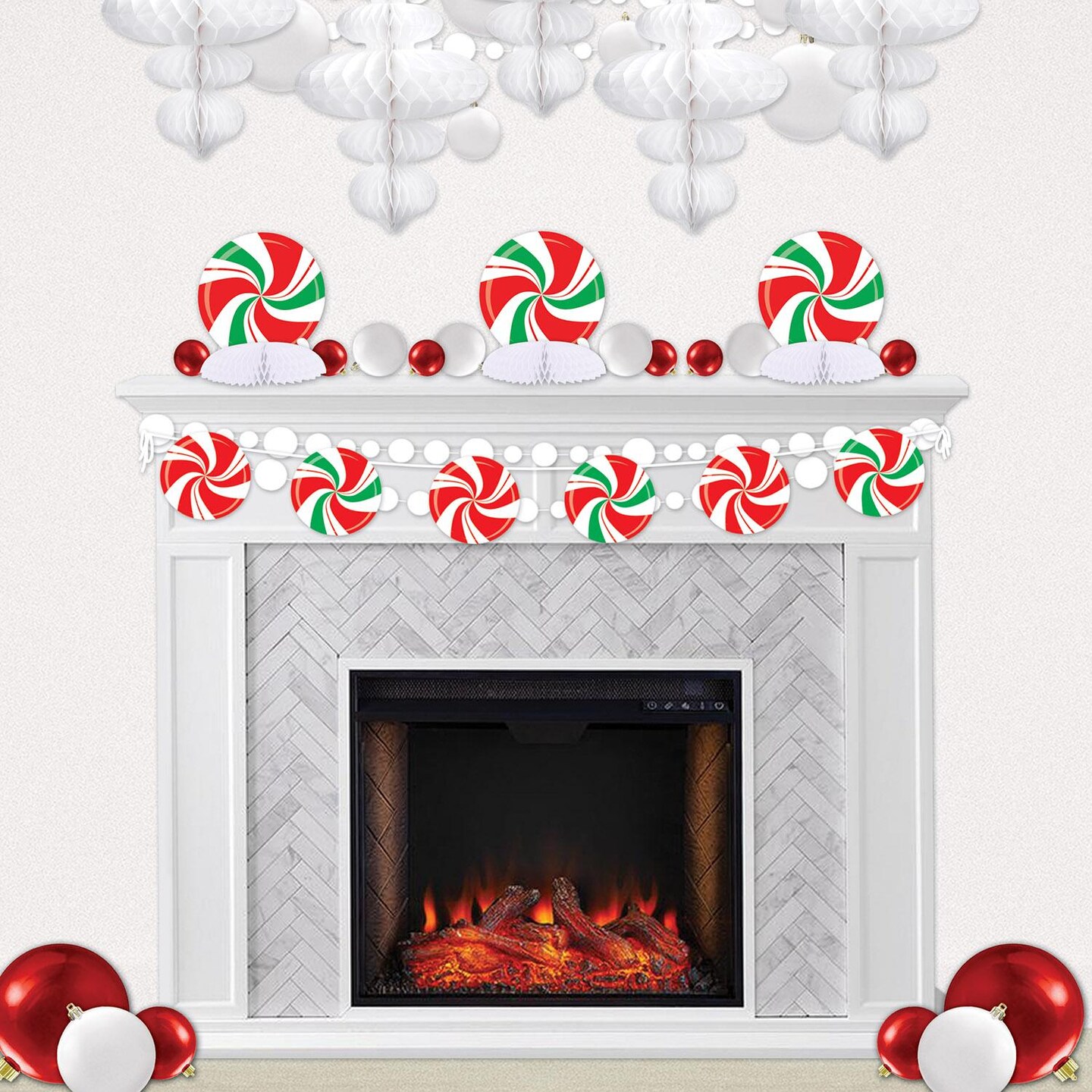 12 Pack Beistle Christmas Peppermint Centerpiece