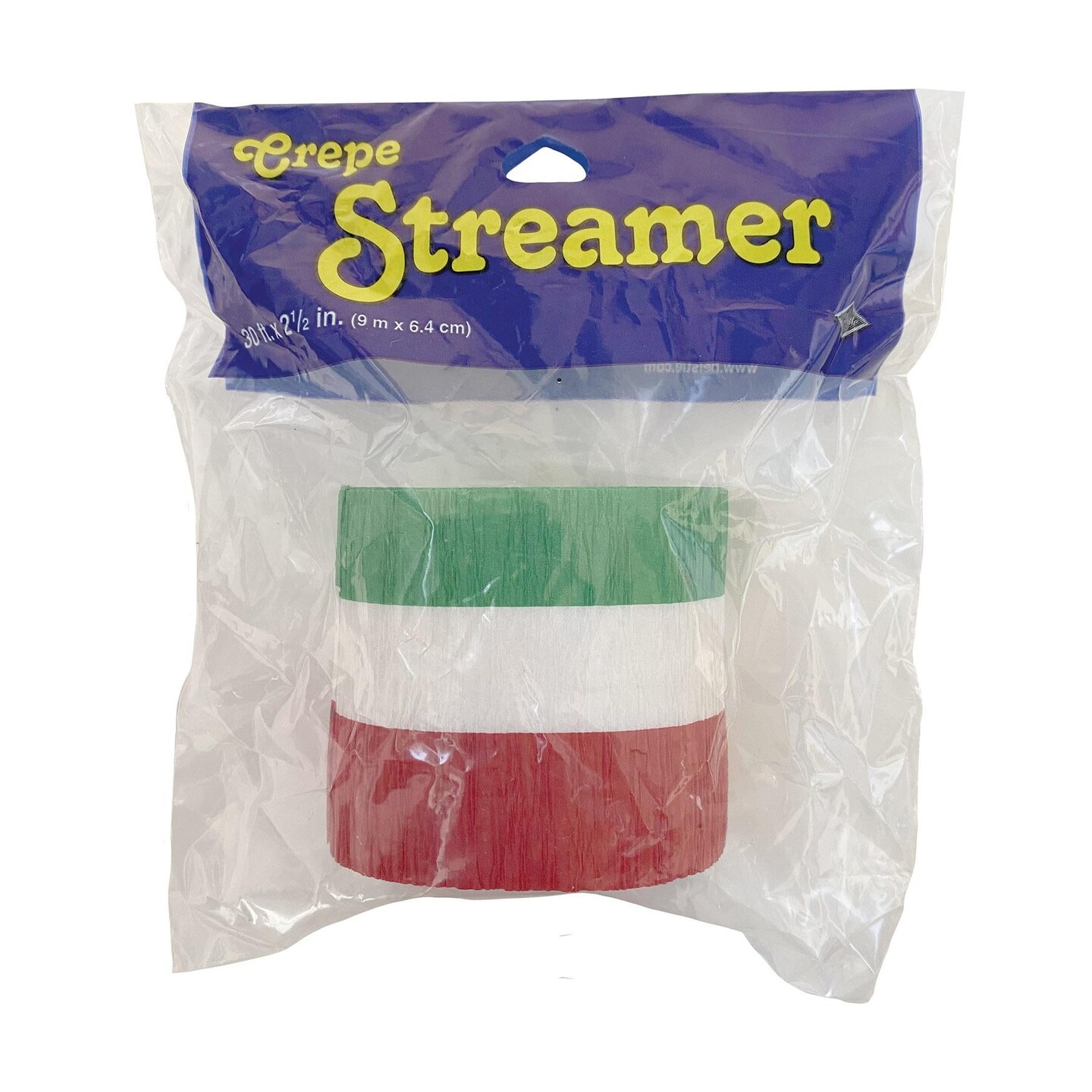 12 Pack Beistle Christmas FR Red - White/Green Crepe Streamer