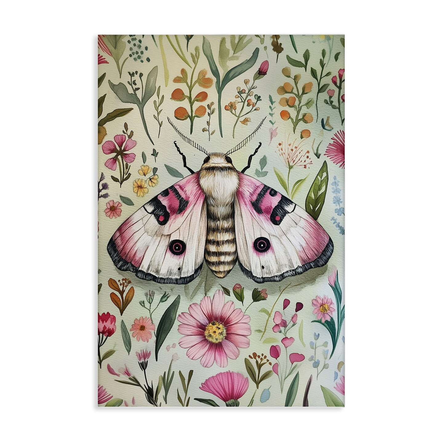 Stupell Industries Moth over Floral Herbs Canvas Design by The Dutch ...