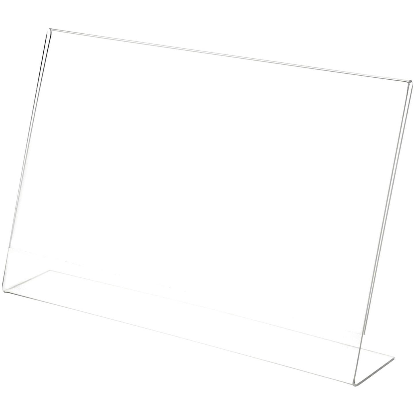 Plymor Clear Acrylic Sign Display / Literature Holder (Angled), 17&#x22; W x 11&#x22; H