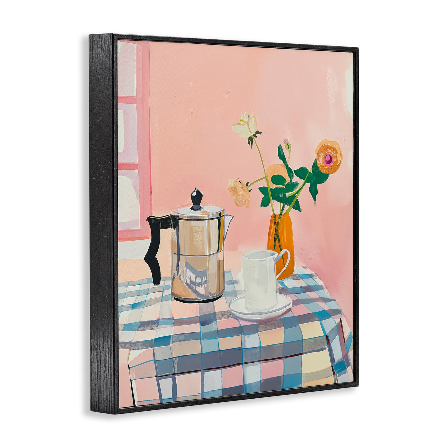 Stupell Industries Pink Retro Kitchen Table Framed Giclee Design by Arlington Prints