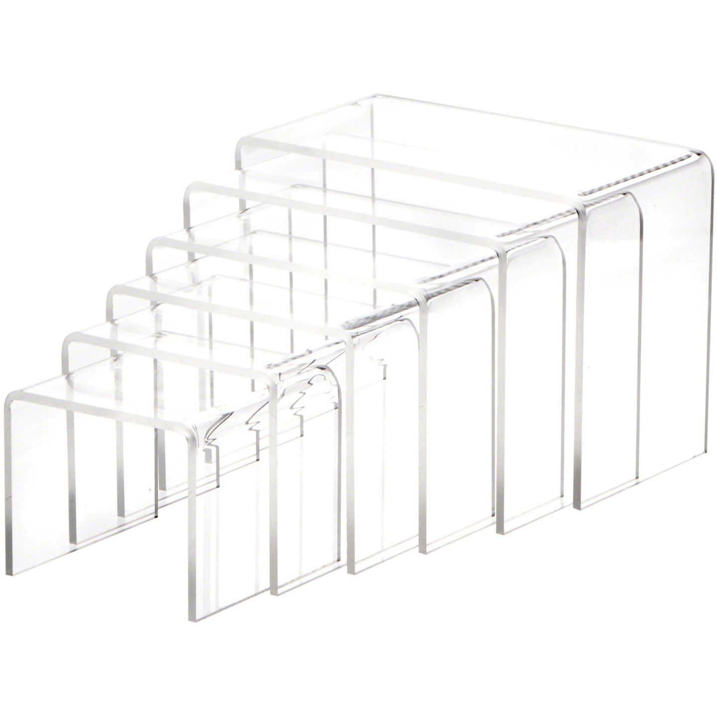 Plymor Clear Acrylic Rectangular Display Risers, 4" Deep Assortment ...