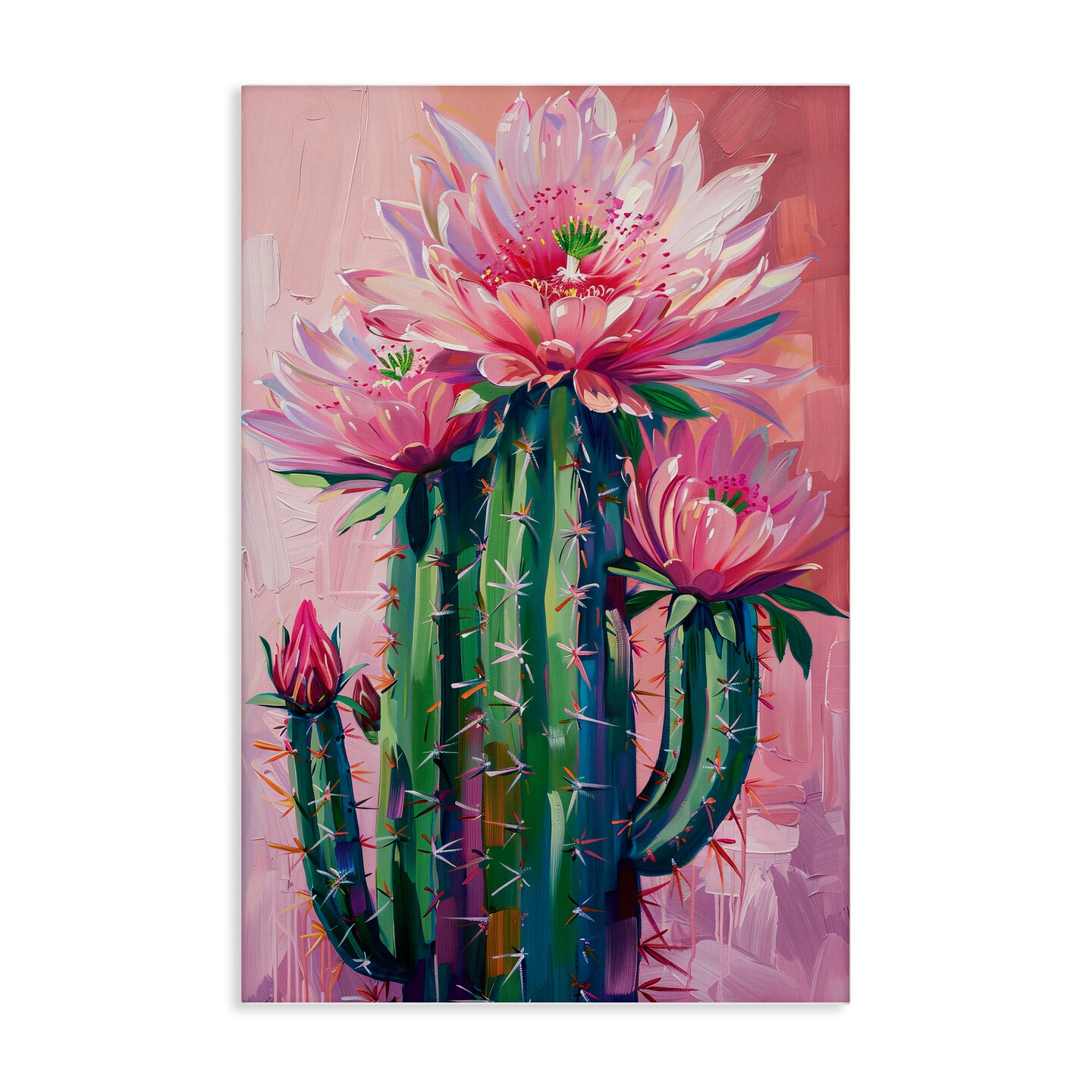 Stupell Industries Pink Blossomed Cactus Canvas Design by LSR Design  Studio, Size: 16 in x 24 in | Michaels
