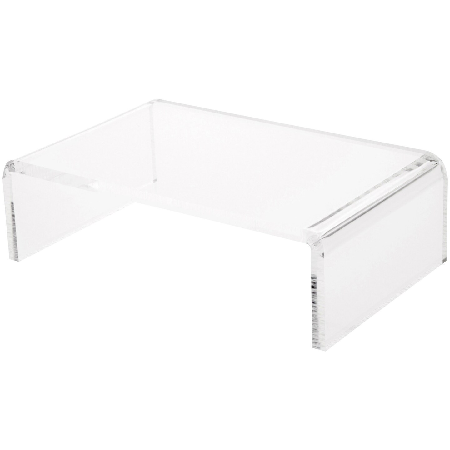 Plymor Clear Acrylic Rectangular Display Riser, 3&#x22; H x 10&#x22; W x 6&#x22; D (3/8&#x22; thick)