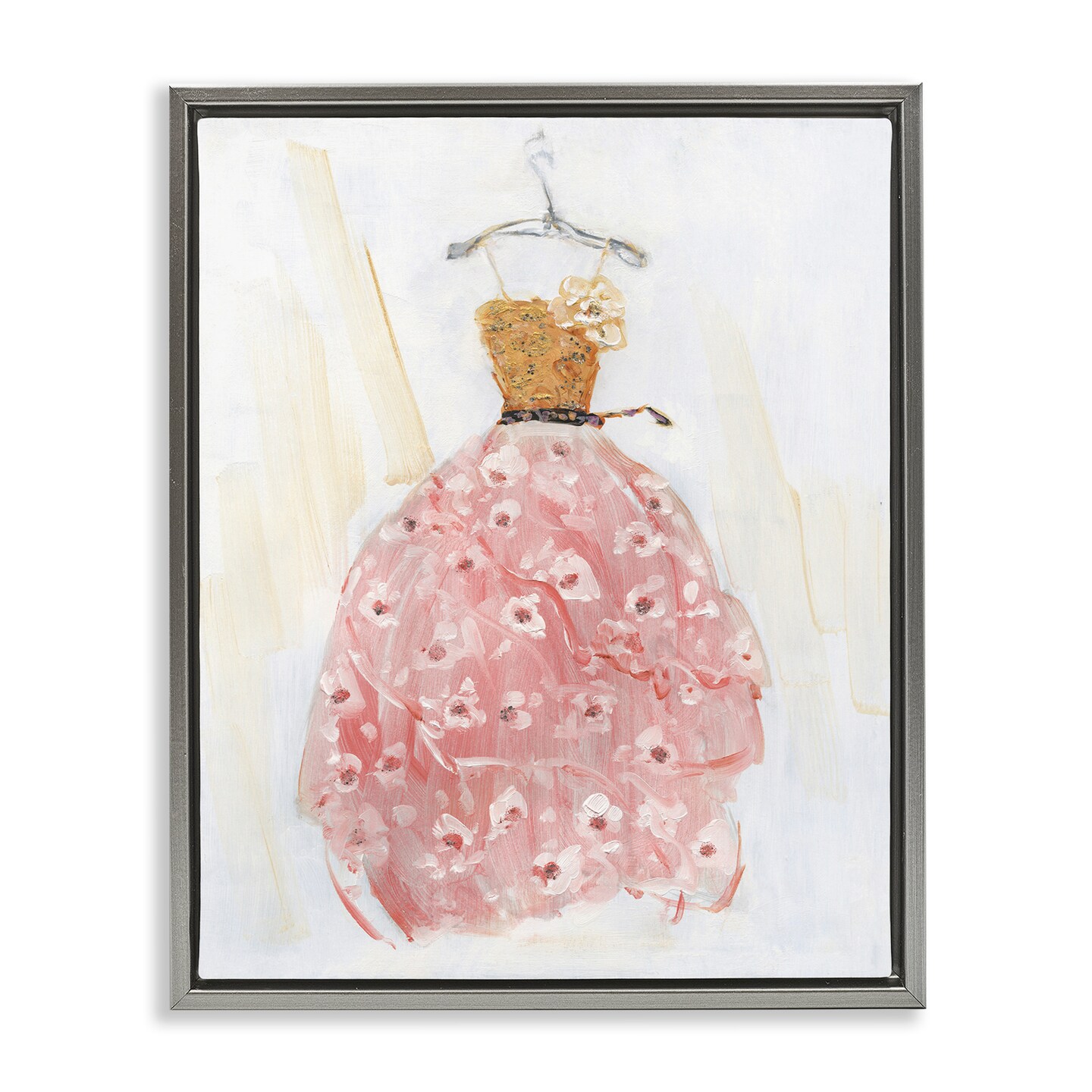 Stupell Industries Elegant & Sophisticated Pink Gown Floating Frame Design By Sally Swatland