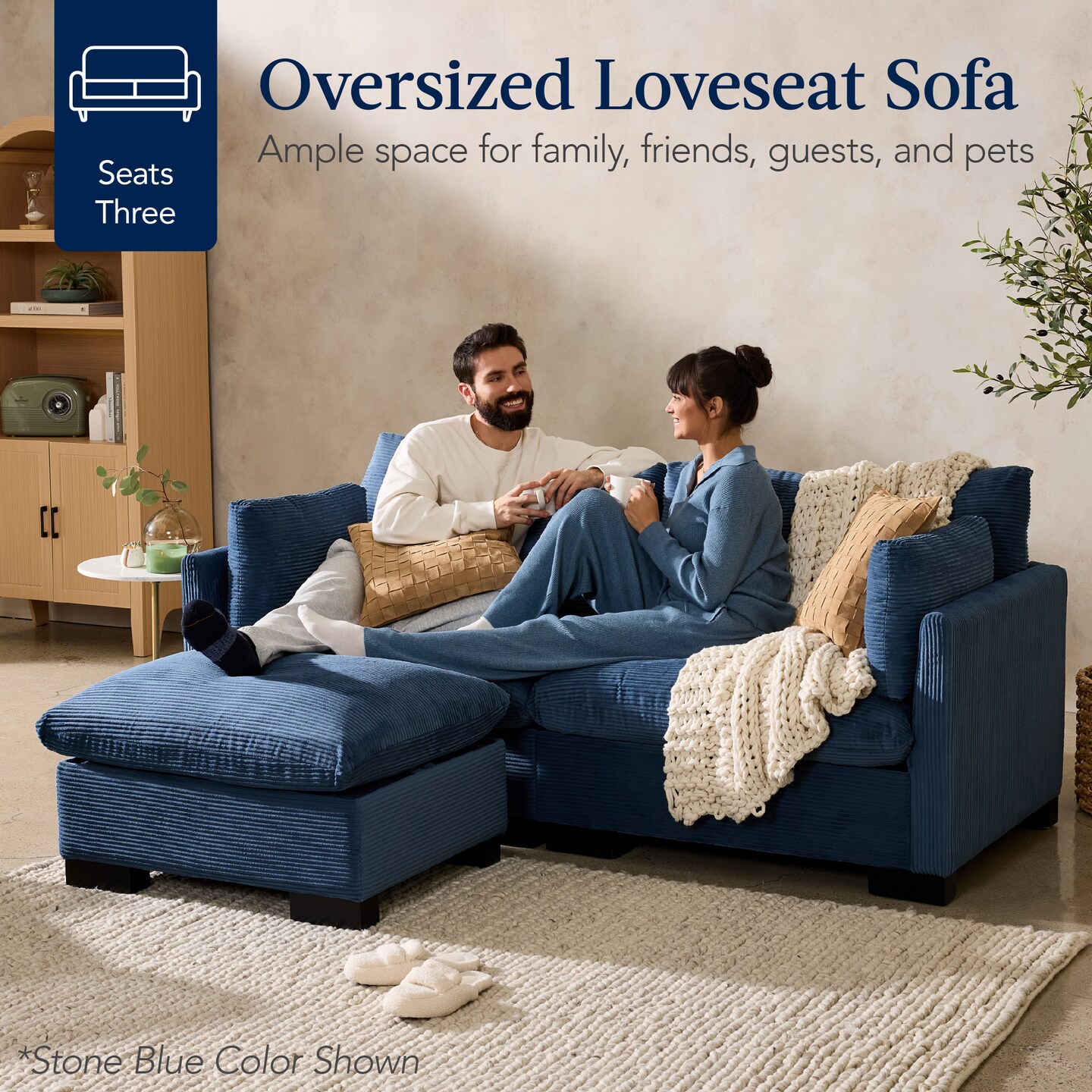 Best Choice Products 82in Modular Sectional Pillowtop Sofa w/ Ottoman &#x26; Storage