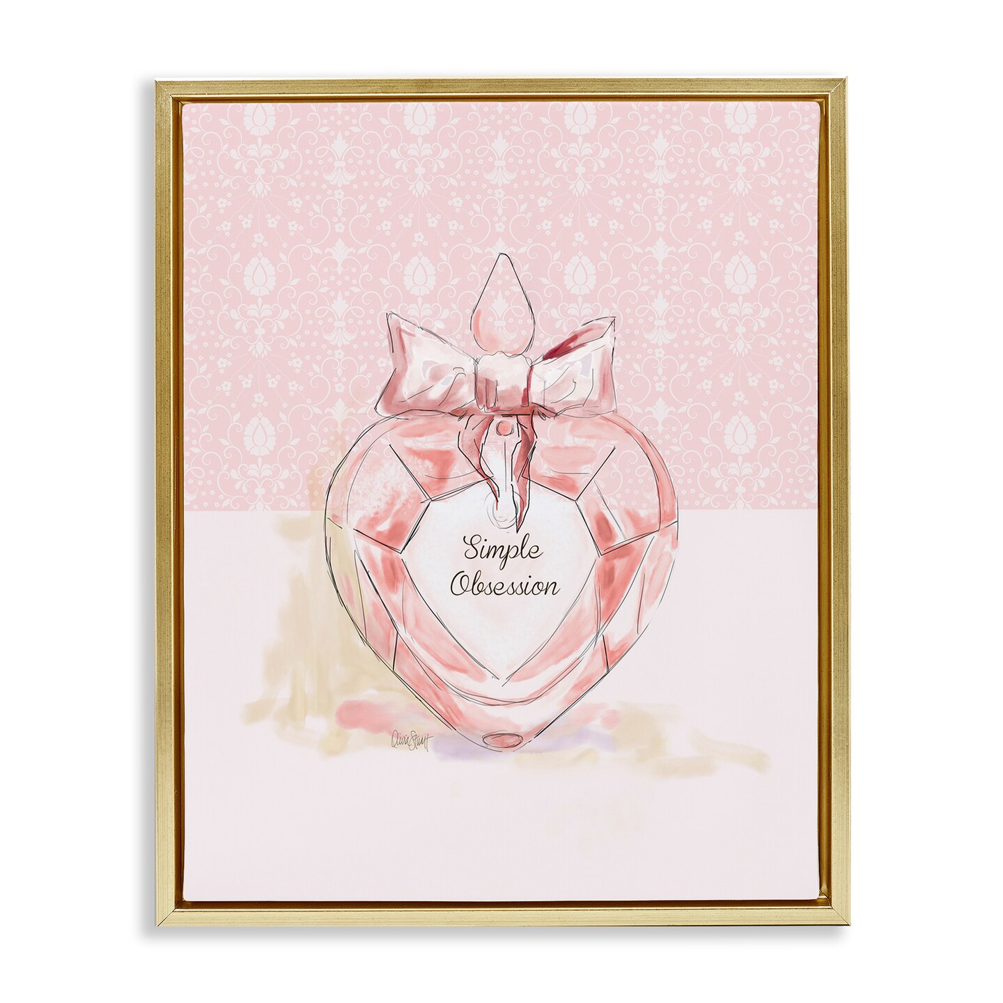 Stupell Industries Simple Obsession Pastel Perfume Floating Frame Design by Carol Robinson