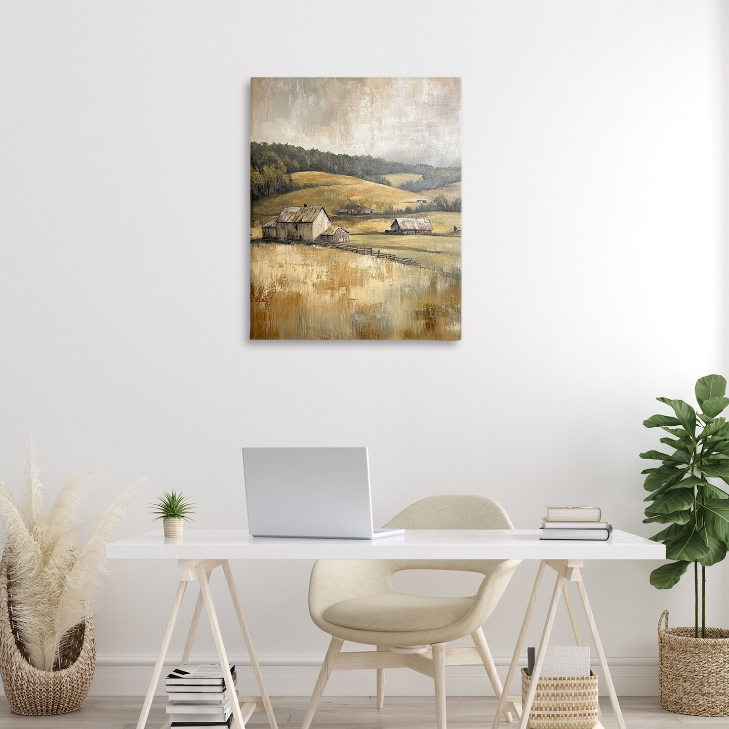 Stupell Industries Rustic Farmland & Rolling Hills Canvas Design by Petal Prints Design