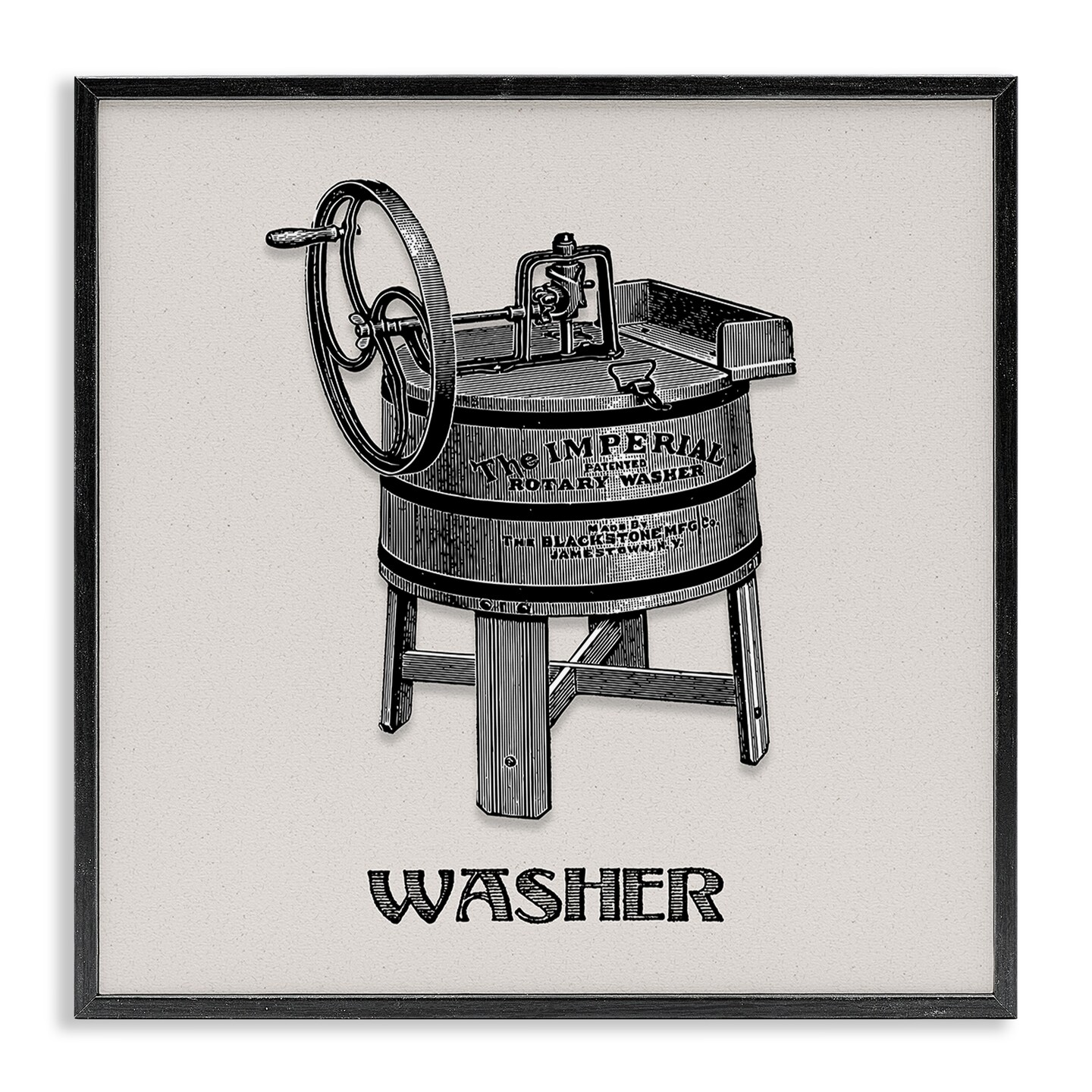 Stupell Industries Antique Rotary Washer Framed Giclee Design by Val Rhodes