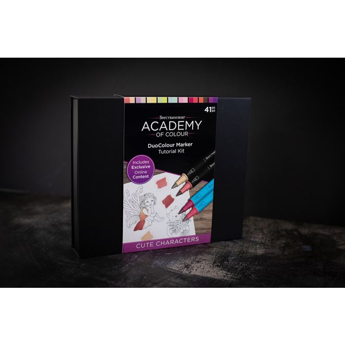 Spectrum Noir&#x2122; Academy of Colour DuoColour Markers 18 Color Cute Characters Tutorial Kit