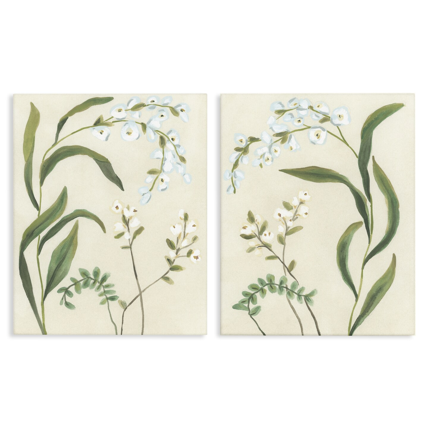 Stupell Industries Vintage Snowdrop Stems 2pc Canvas Set, design by June Erica Vess
