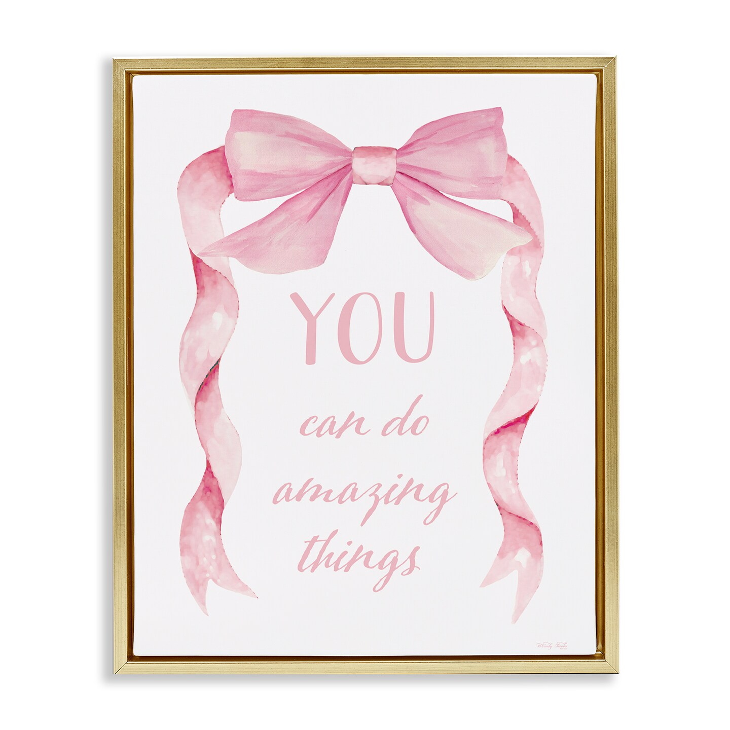 Stupell Industries Feminine Encouragement Ribbon Floating Frame, design by Cindy Jacobs
