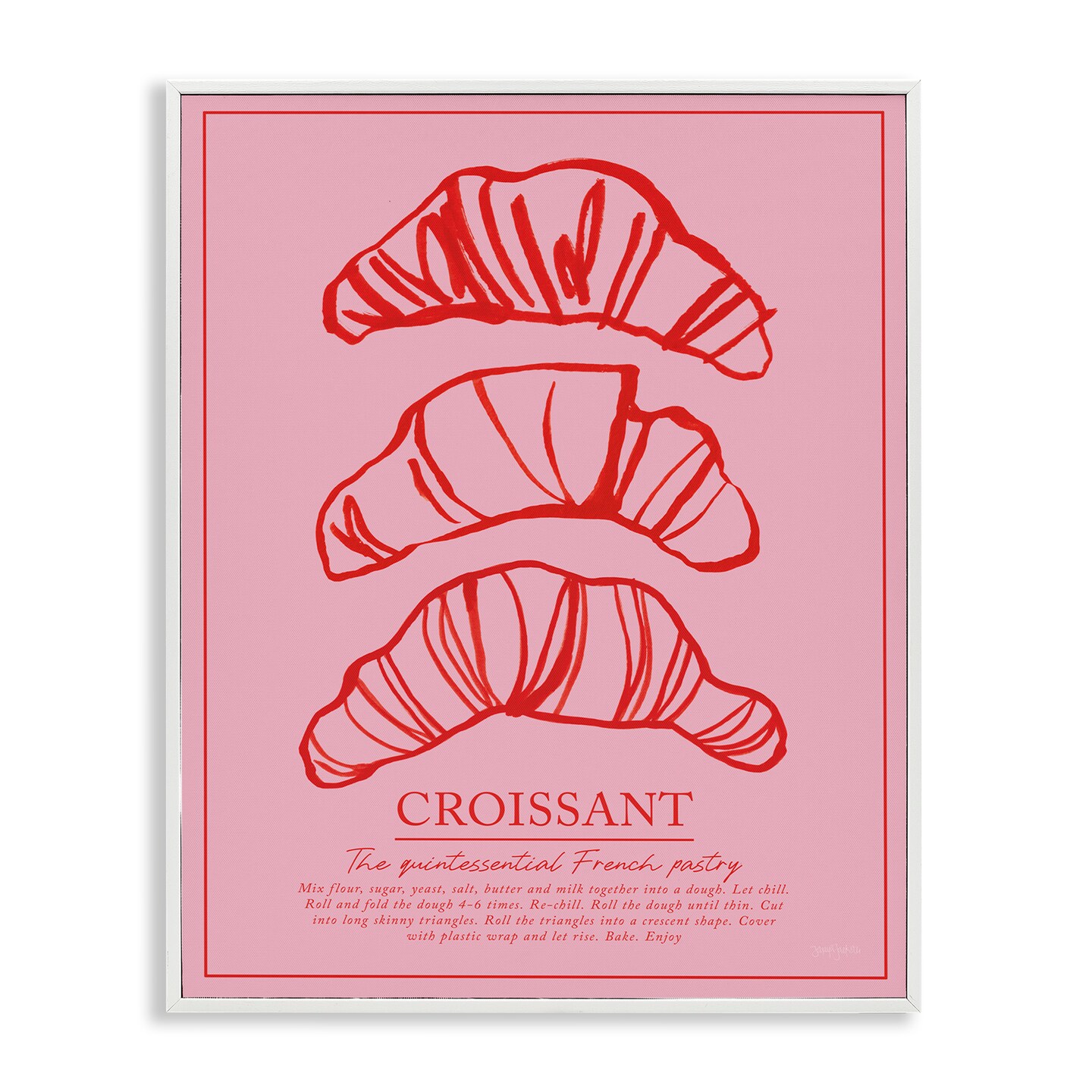 Stupell Industries Croissant Breakfast Pastry Framed Giclee, design by Jenaya Jackson