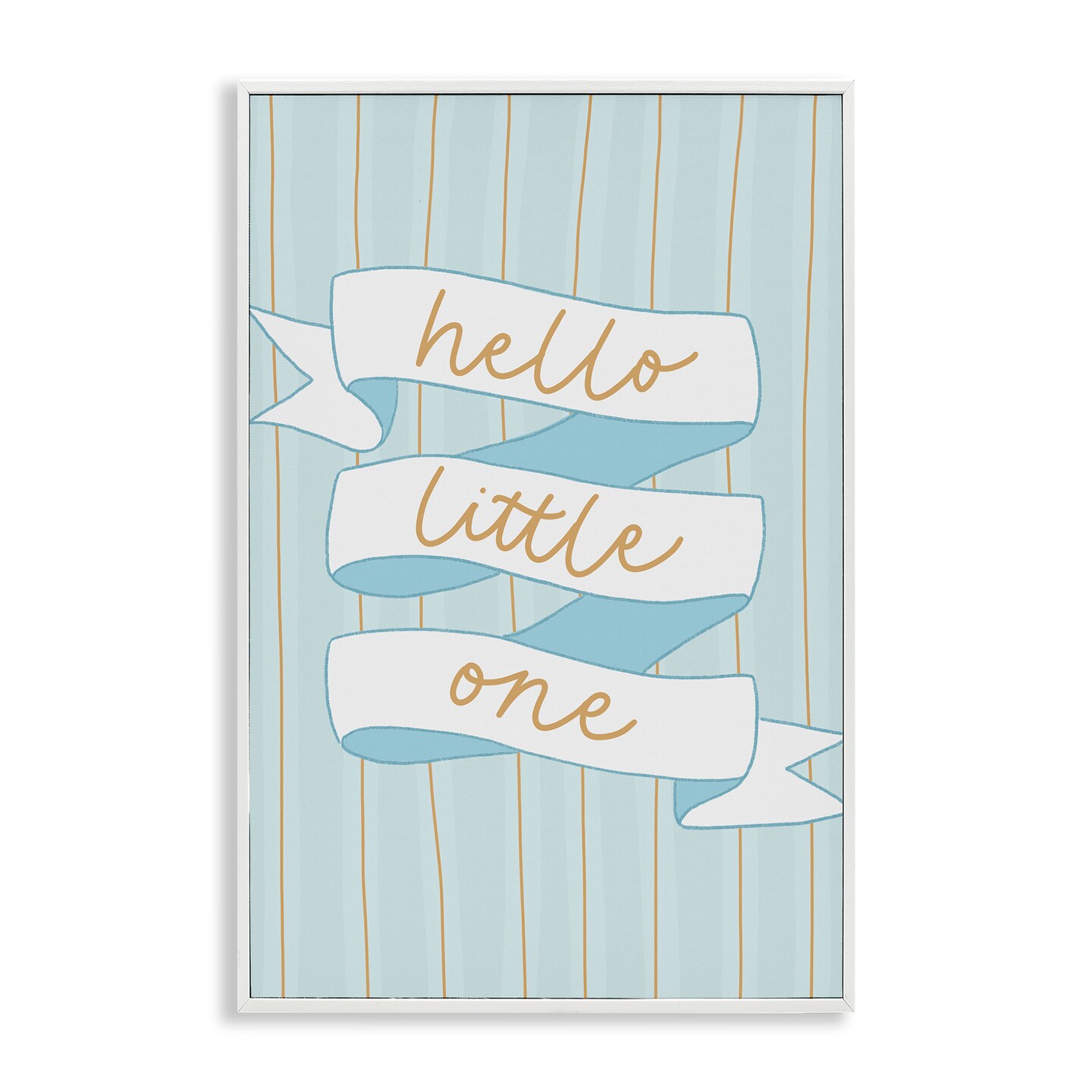 Stupell Industries Blue Hello Little One Framed Giclee, design by Amanda Houston