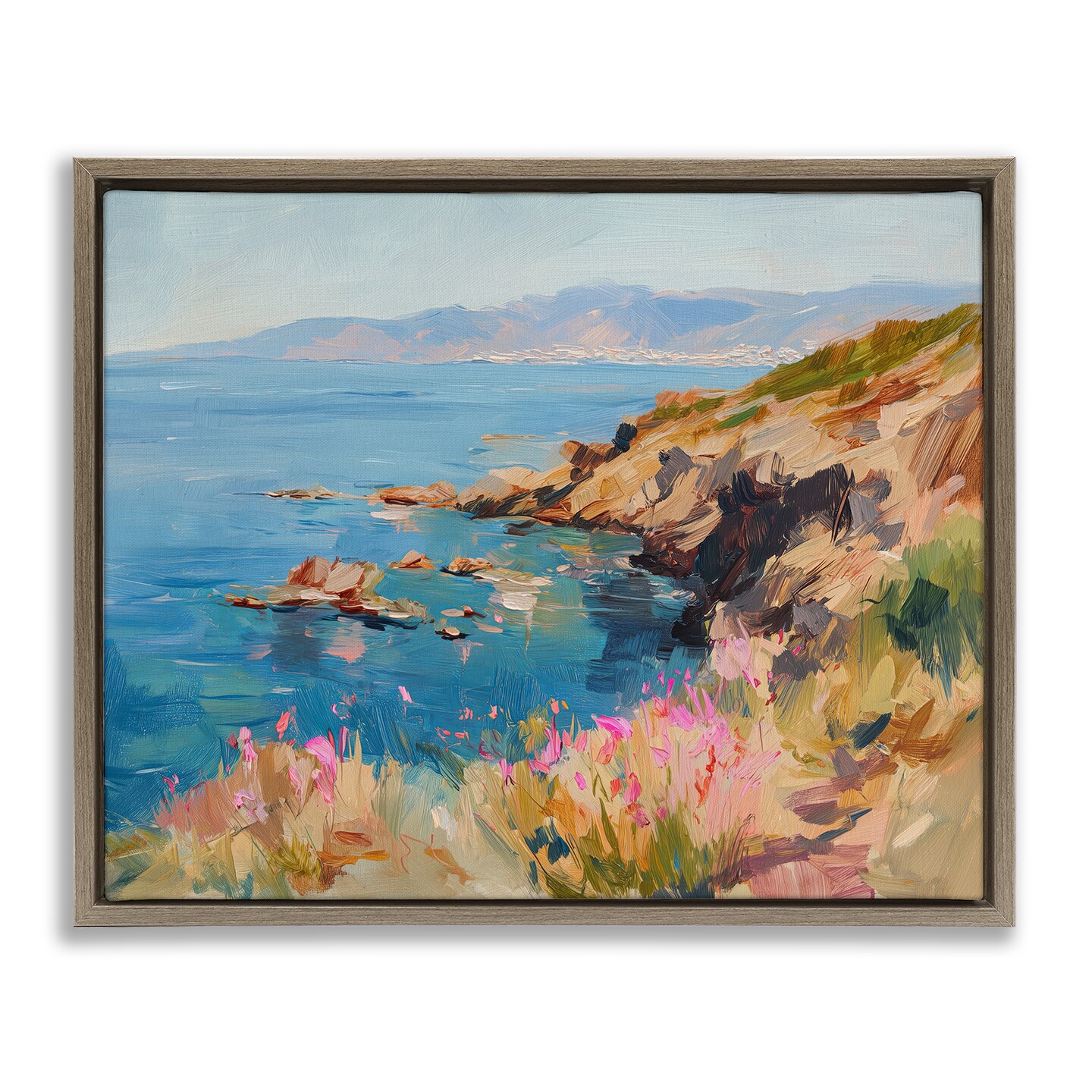 Stupell Industries Where Mountains Meet Sea Floating Frame, design