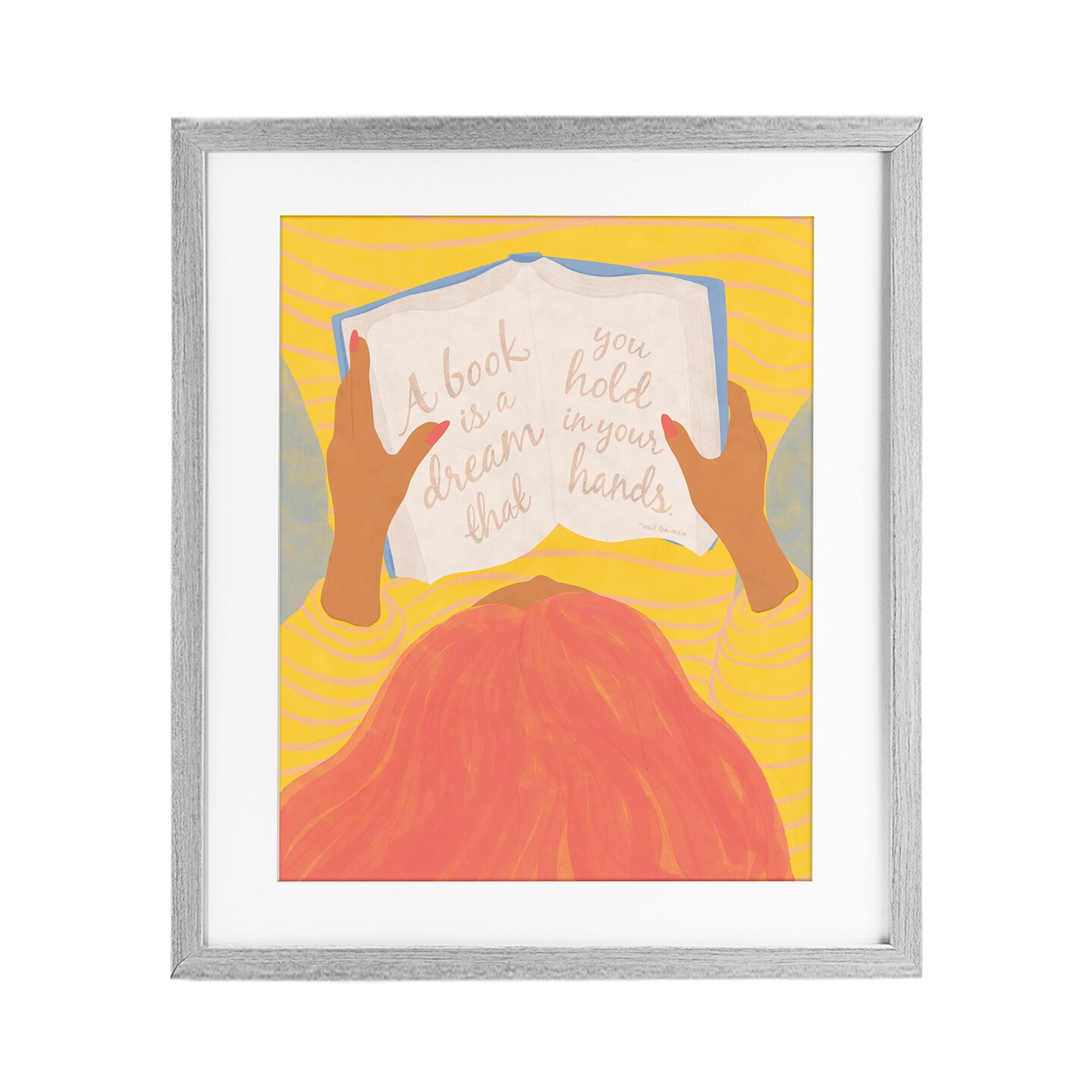 Stupell Industries A Book Is A Dream Framed Print Under Glass, design by Kristina Hultkrantz