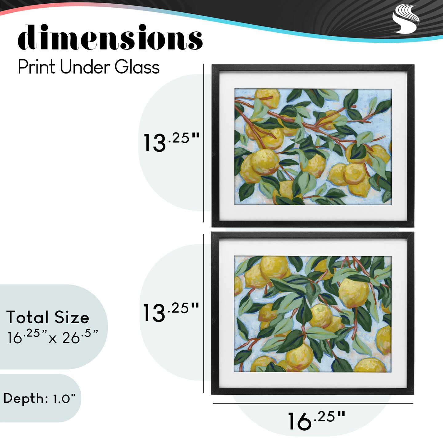 Stupell Industries Sunshine Lemon Tree 2pc Framed Print Under Glass Set, design by June Erica Vess