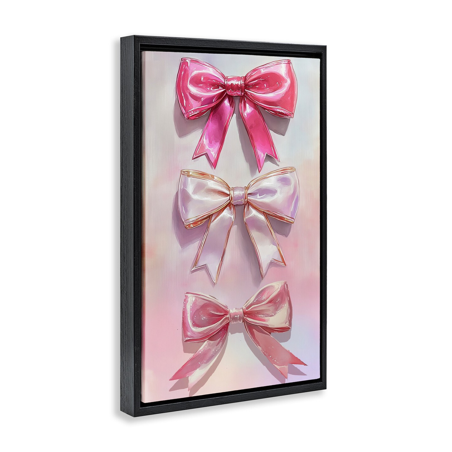 Stupell Industries Blush And Satin Bows Floating Frame, design by Annabelle Hall