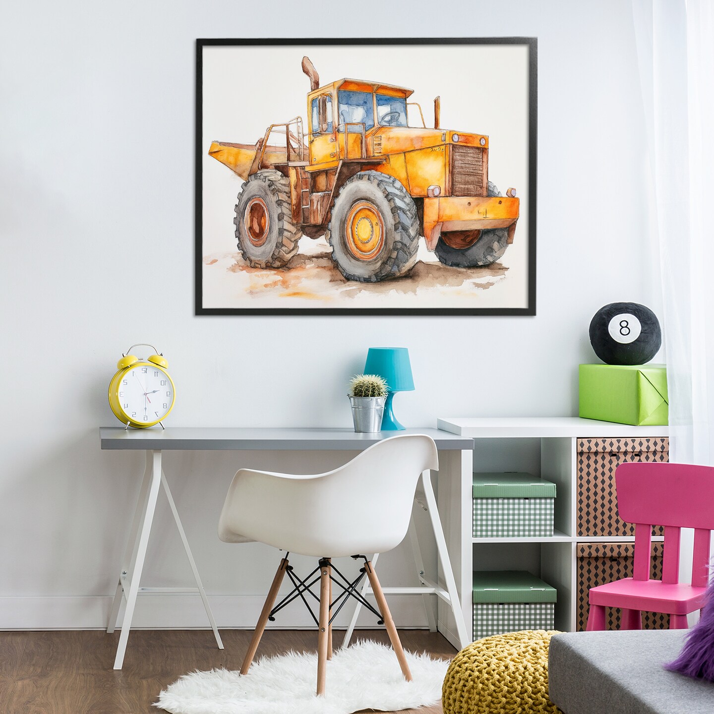 Stupell Industries Construction Truck Whimsicality Framed Giclee