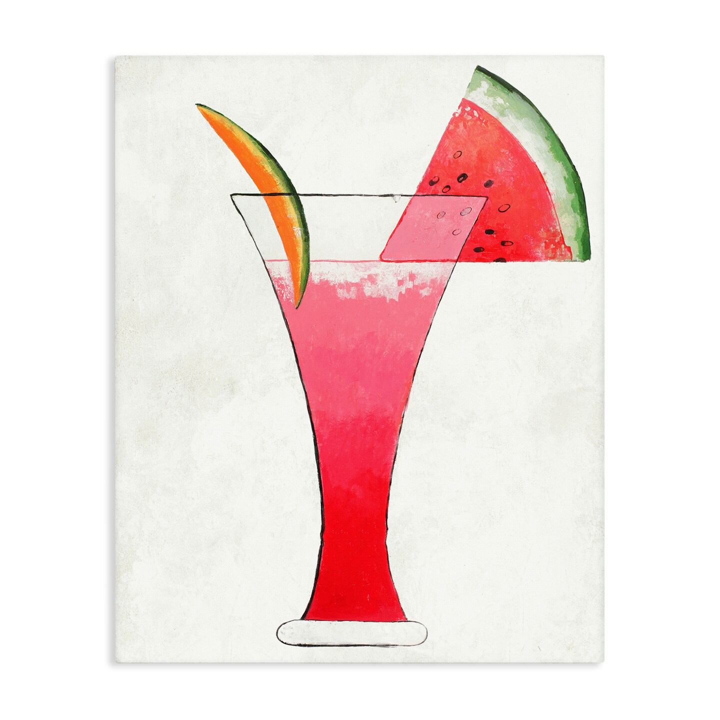 Stupell Industries Summer Cocktail Watermelon Slice Canvas, design by Lorenzo Collective