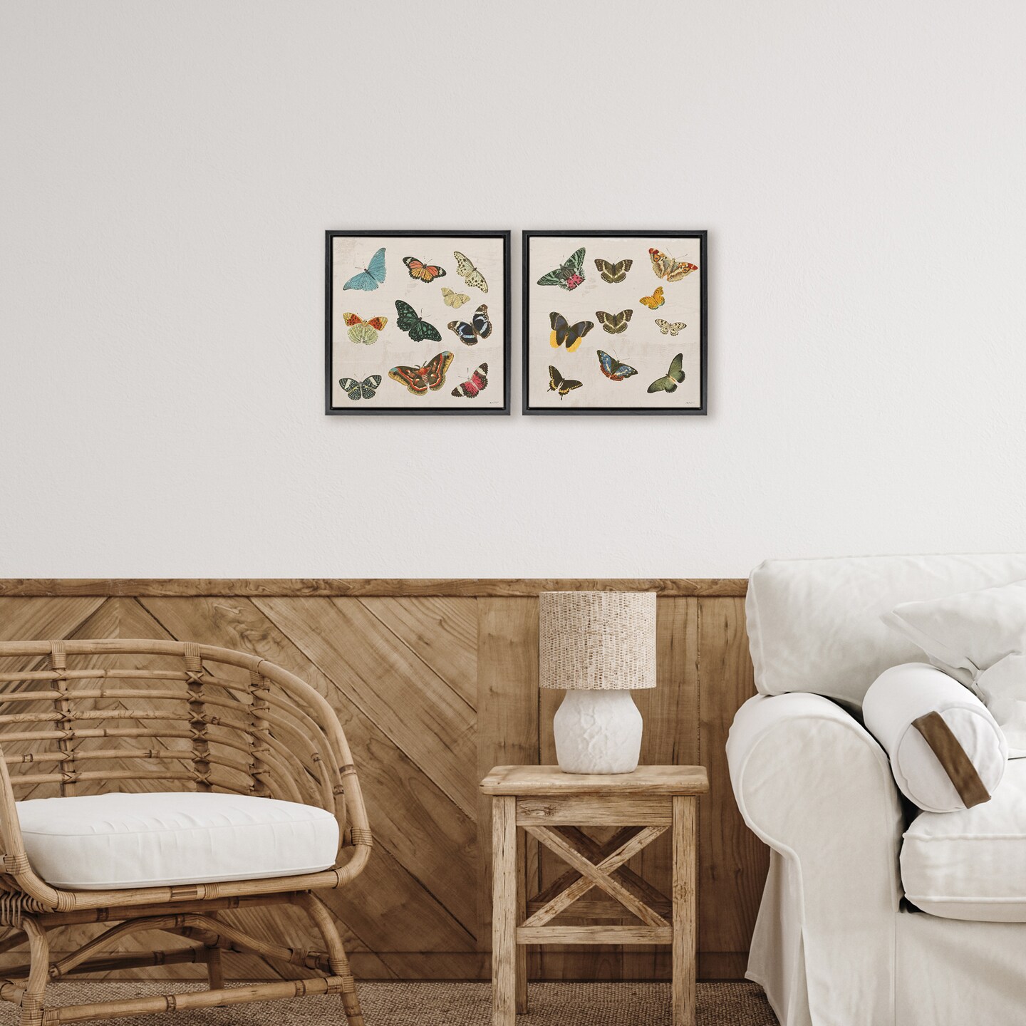Stupell Industries Collection of Vintage Butterflies 2pc Floating Frame Set, design by Dan Meneely