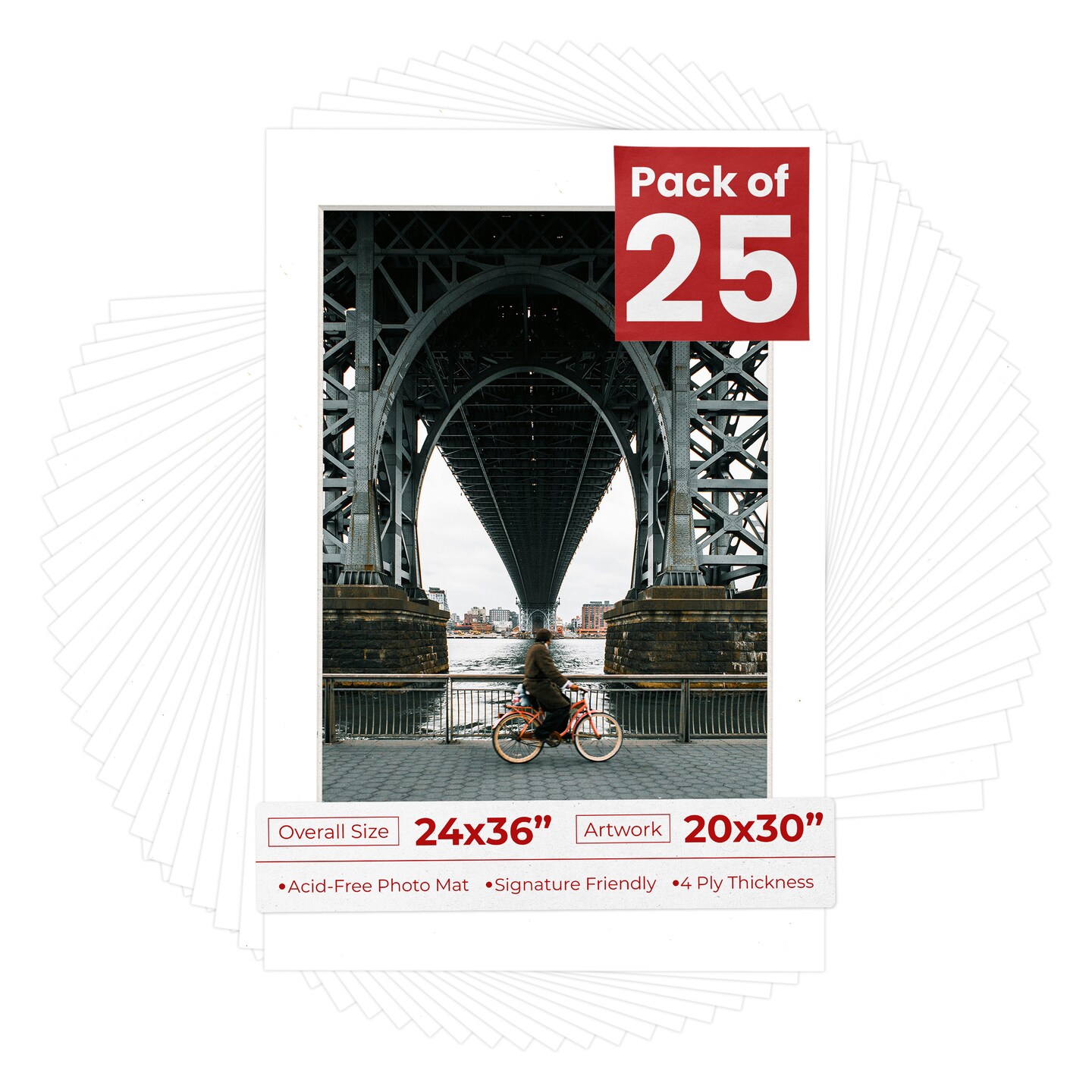 Off White Pebble Mat Board for 24x36 Frames - Fits 20x30 Photos