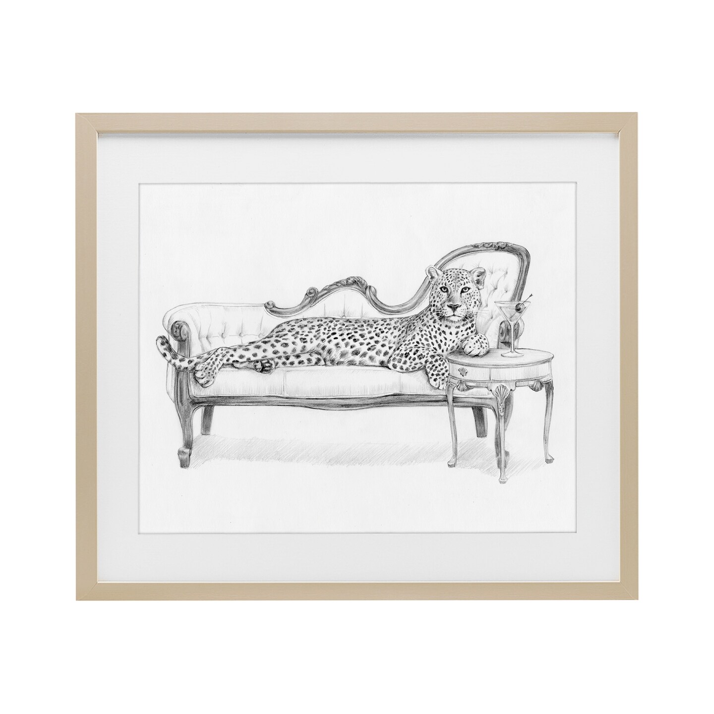 Stupell Industries Lounging Beast Cheetah Framed Print Under Glass, design by Victoria Barnes