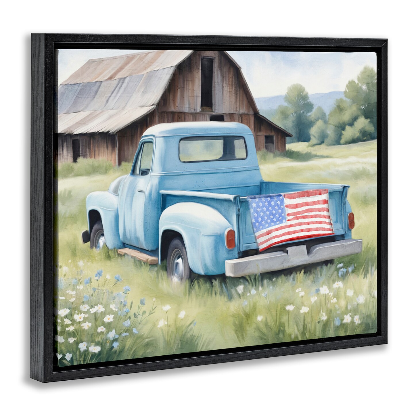 Stupell Industries American Pride Truck on Farm Floating Frame, design by Kim Allen