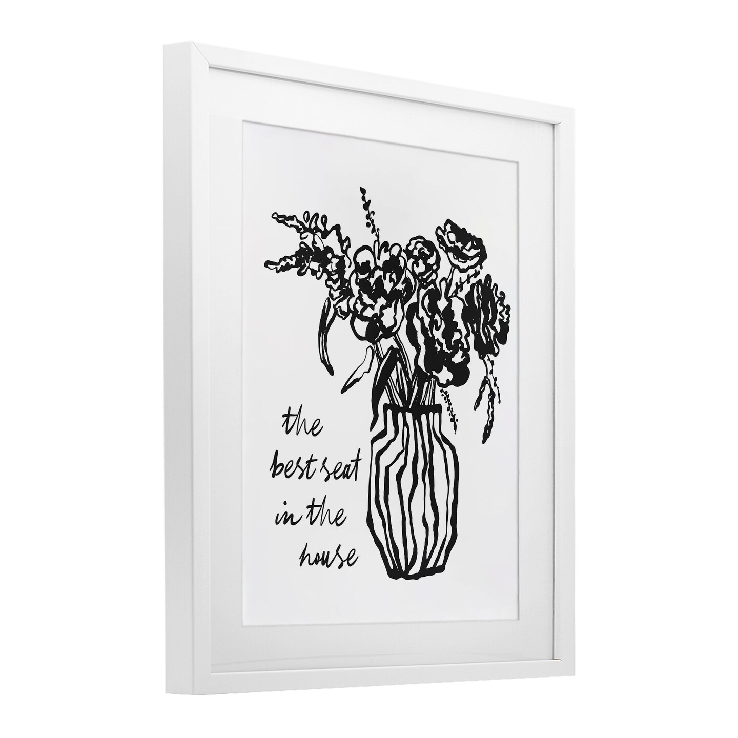 Stupell Industries Best Seat in House Bathroom Framed Print Under Glass, design by Lettered and Lined