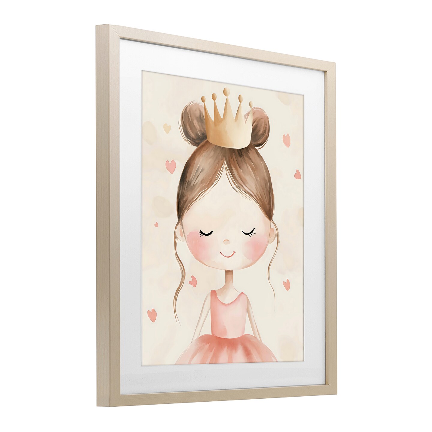 Stupell Industries Pink Ballerina in Crown Framed Print Under Glass, design by Creative Studio