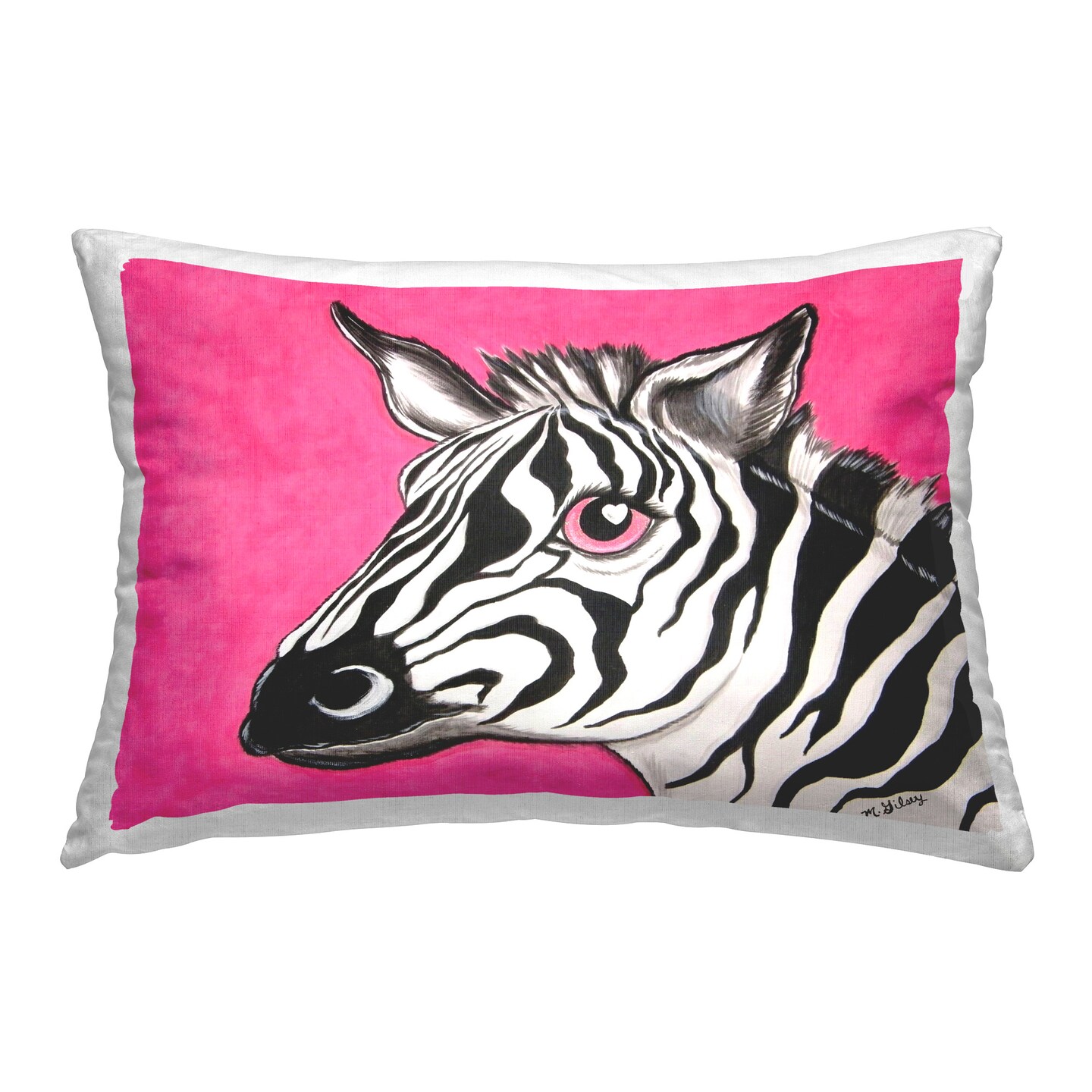 Heart Eyes Zebra Design by Michelle Gilsey Throw Pillow 