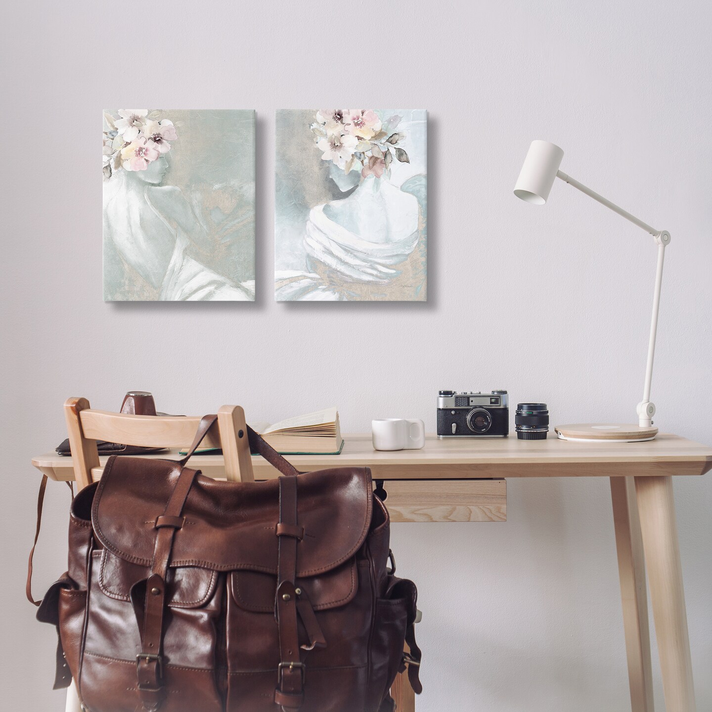 Stupell Industries Female Figure Floral Pose 2 pc Canvas Wall Art Set Design by Carol Robinson