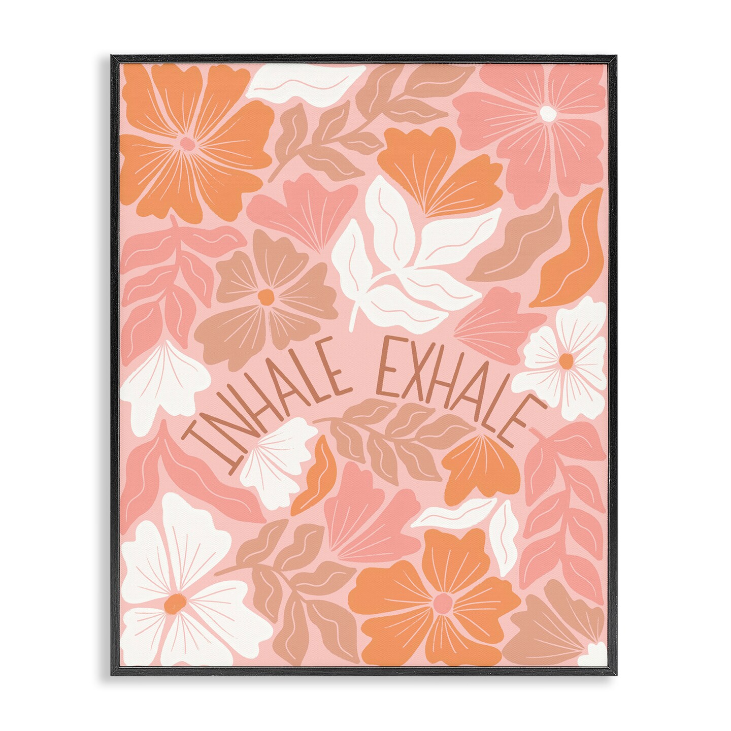 Stupell Industries Inhale Exhale Florals Framed Giclee Wall Art Design by Taylor Shannon Designs