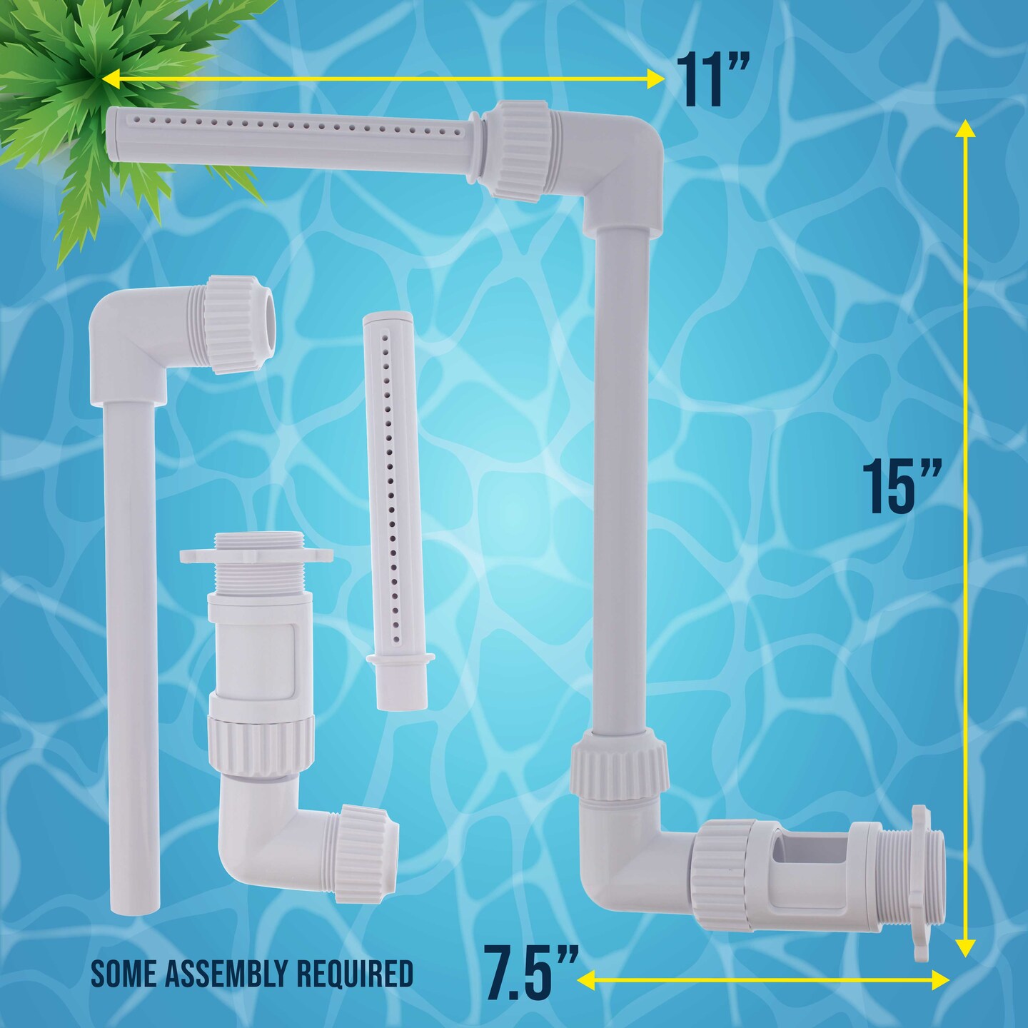 U.S. Pool Supply Swimming Pool Waterfall Spray Fountain - Adjustable Sprinkle Distance, Pool Spray Aerator Cools Water Temperature, In &#x26; Above-Ground