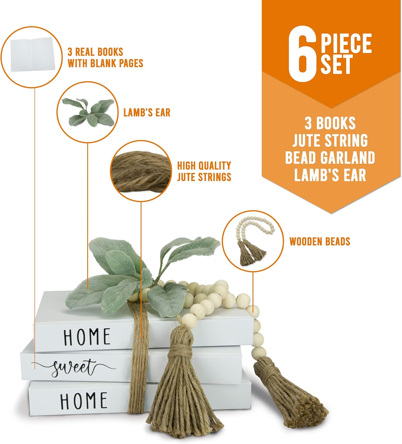 White Decorative Faux Books - Farmhouse Coffee Table and Shelf Décor